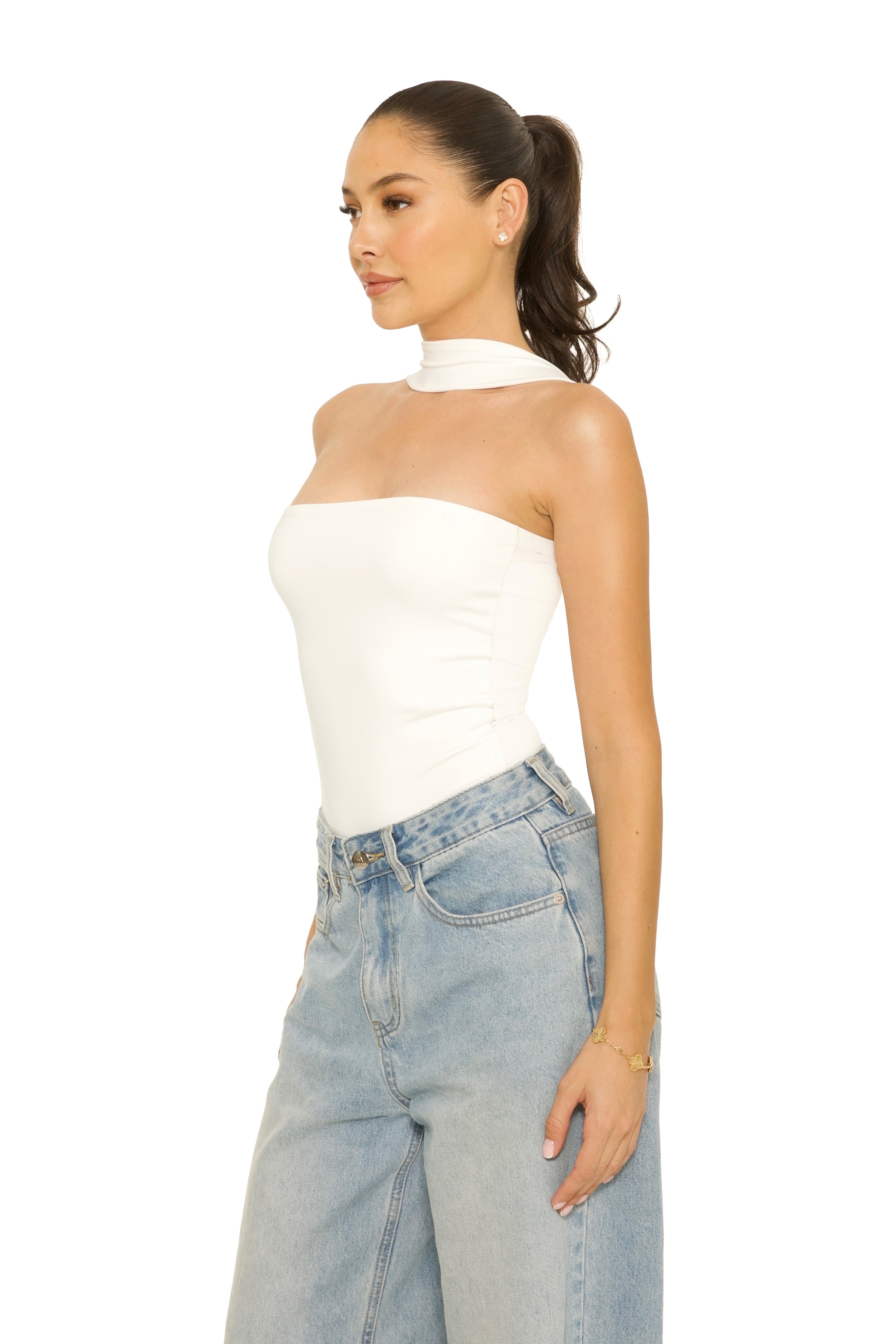 Choker Bodysuit White