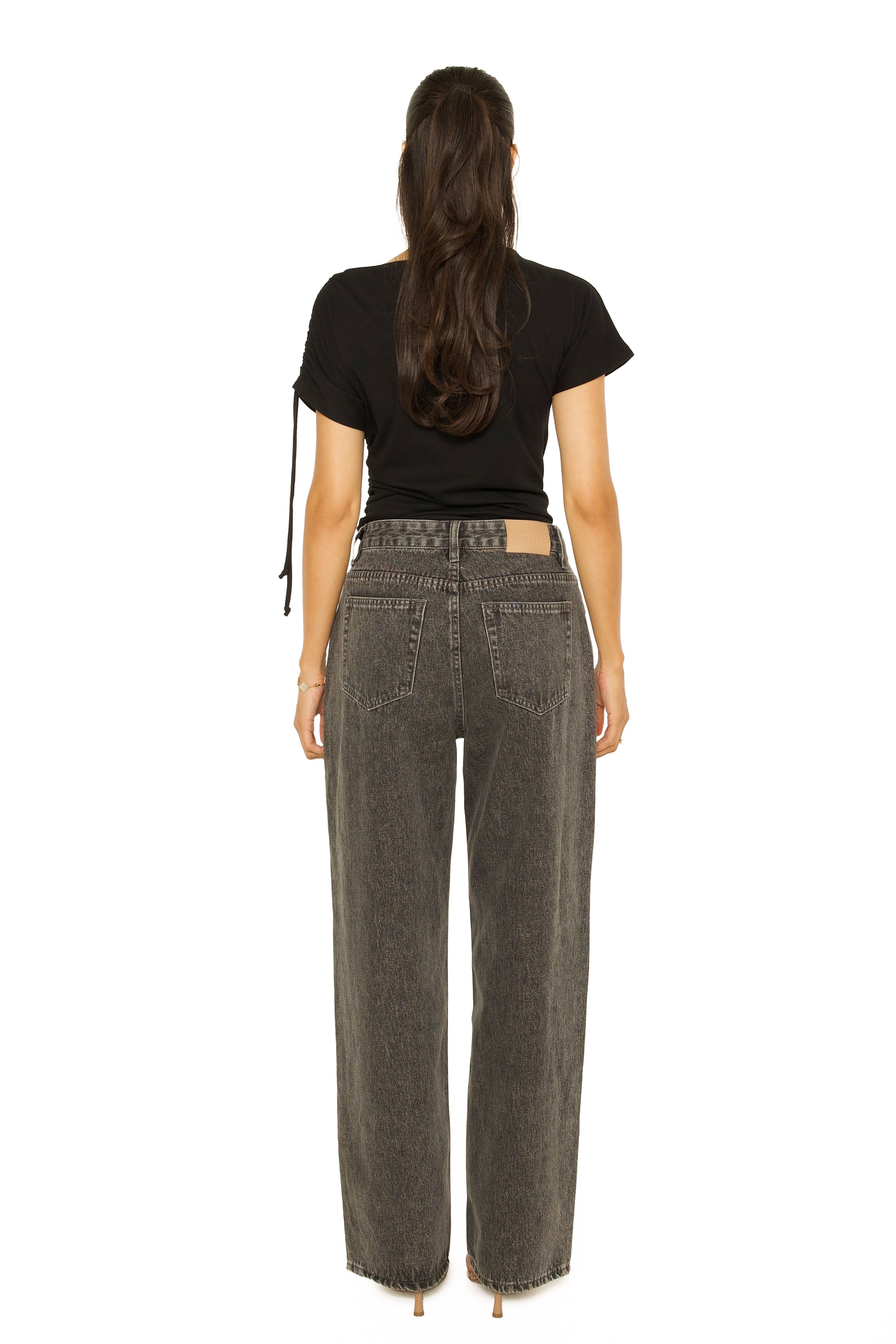 Embroidered Signature Jeans Grey