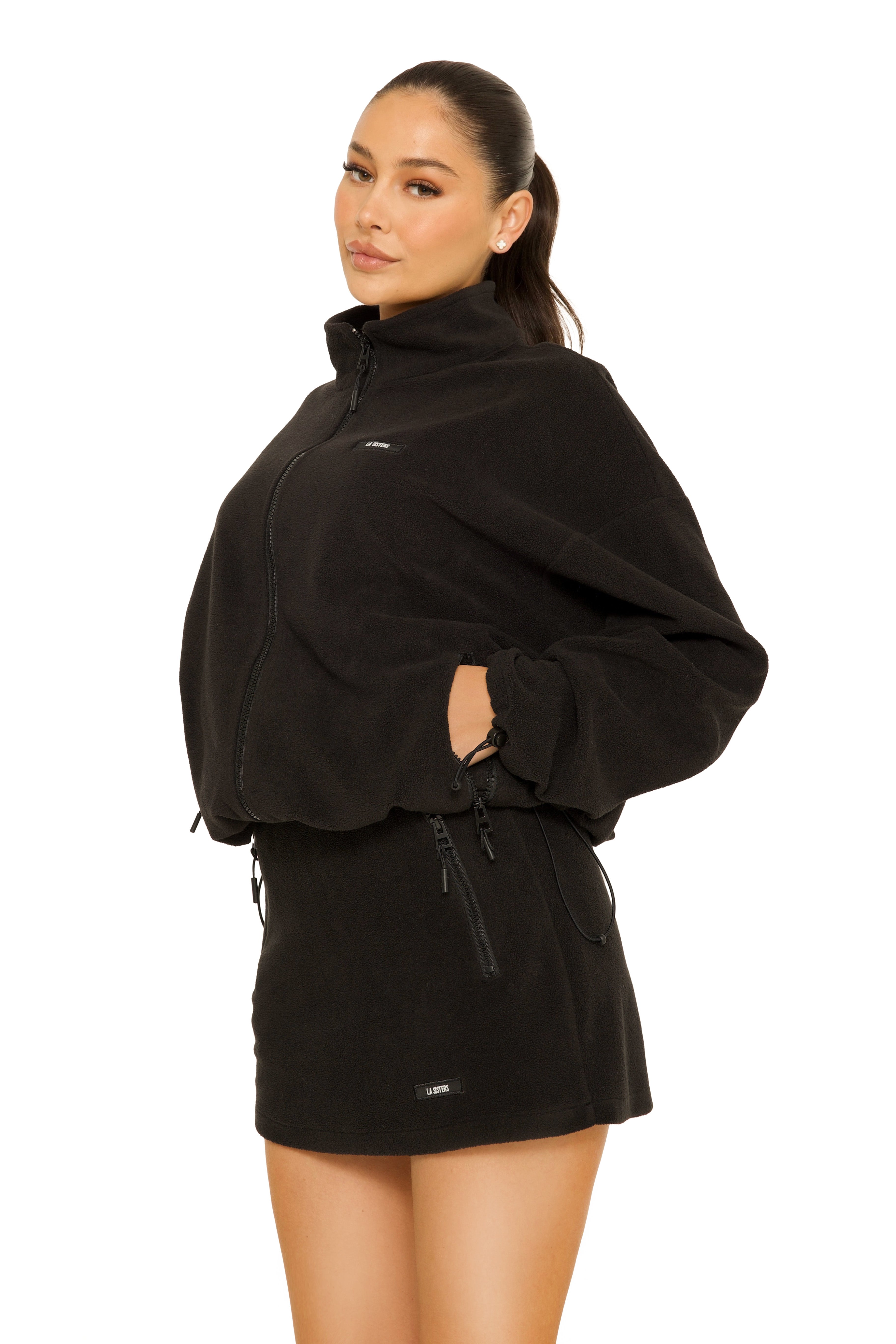 Fleece Mini Skirt Black