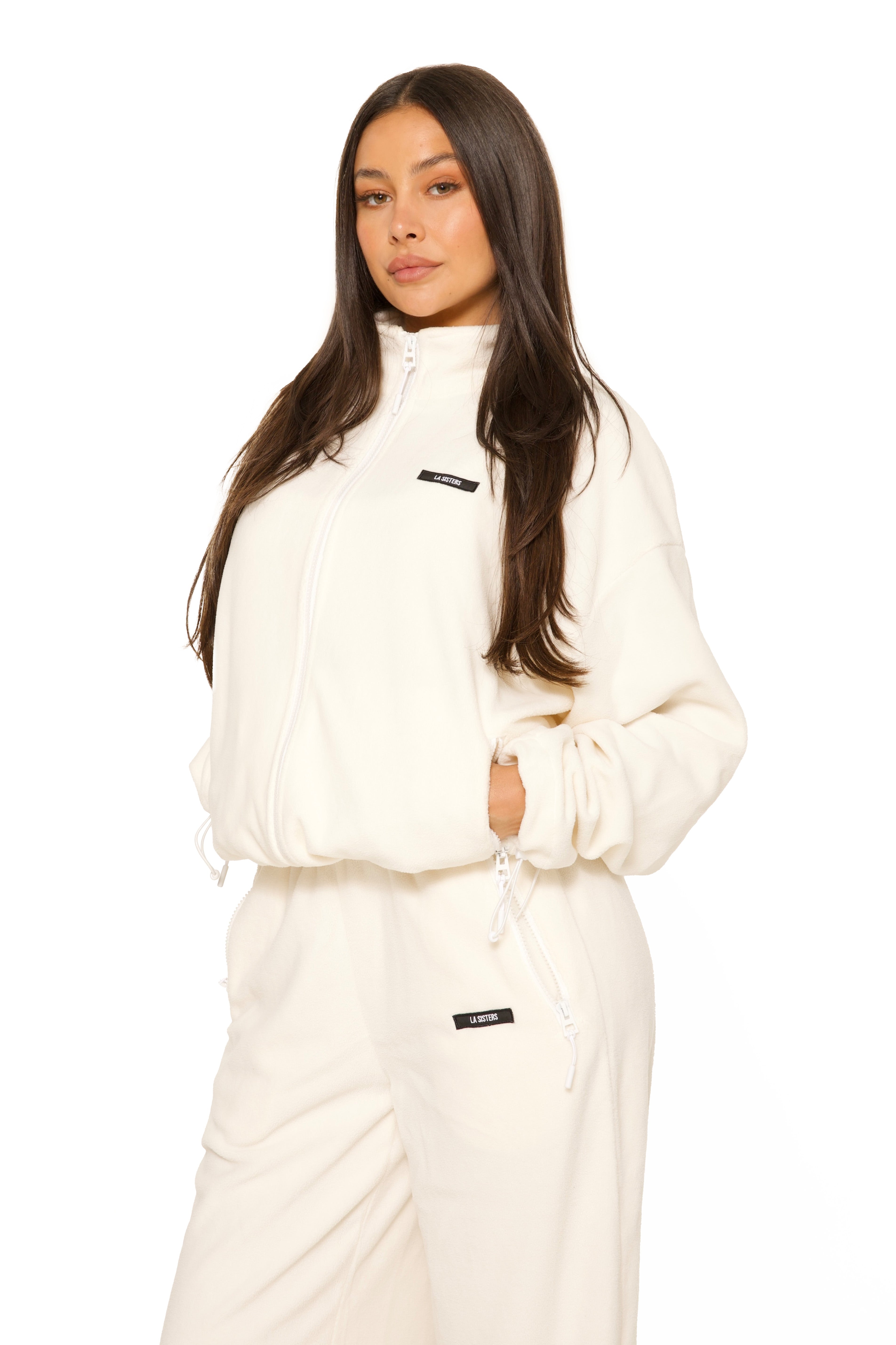 Fleece Zip Up Jacket Cream