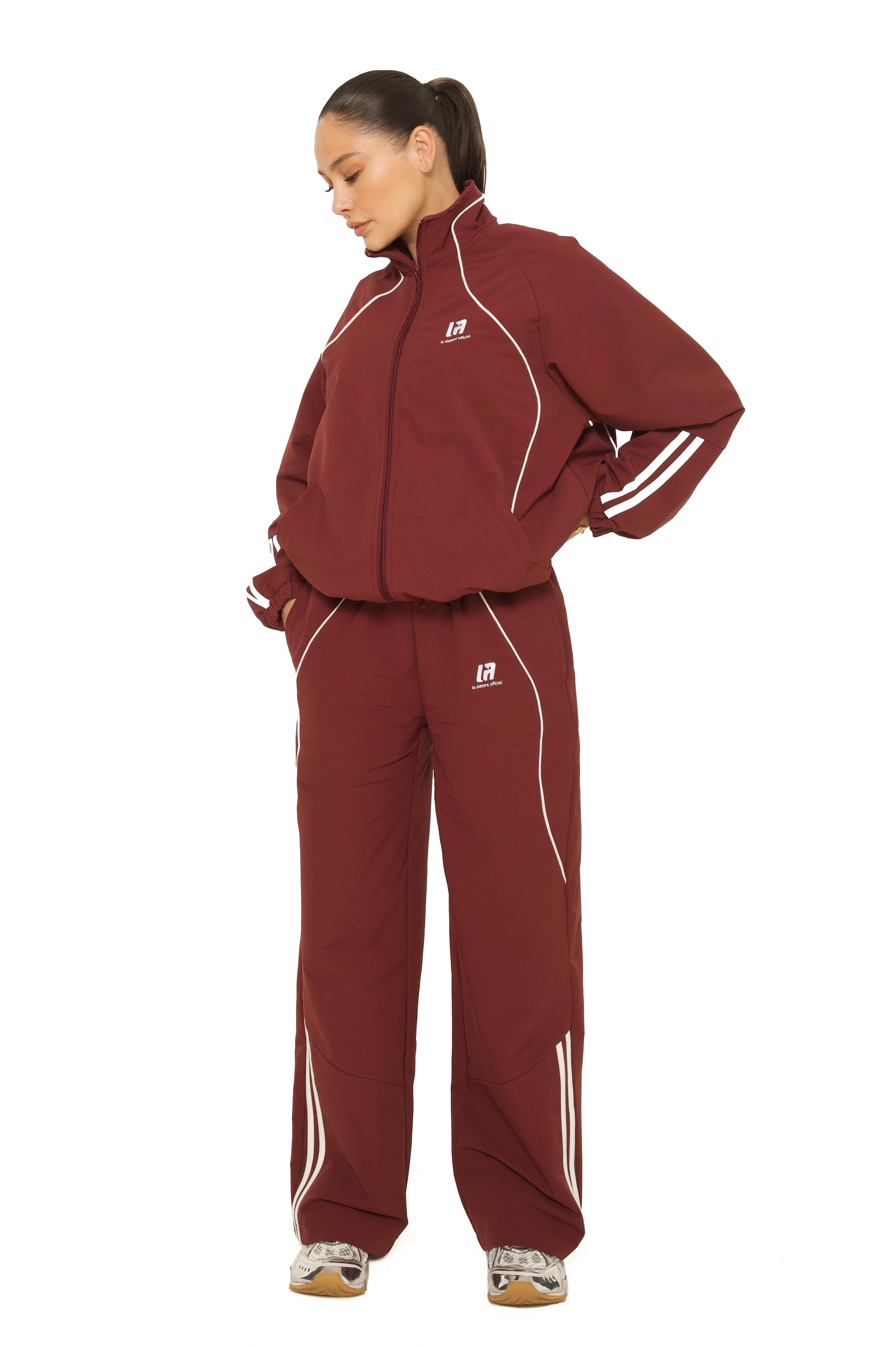 LA Official Track Pants Burgundy