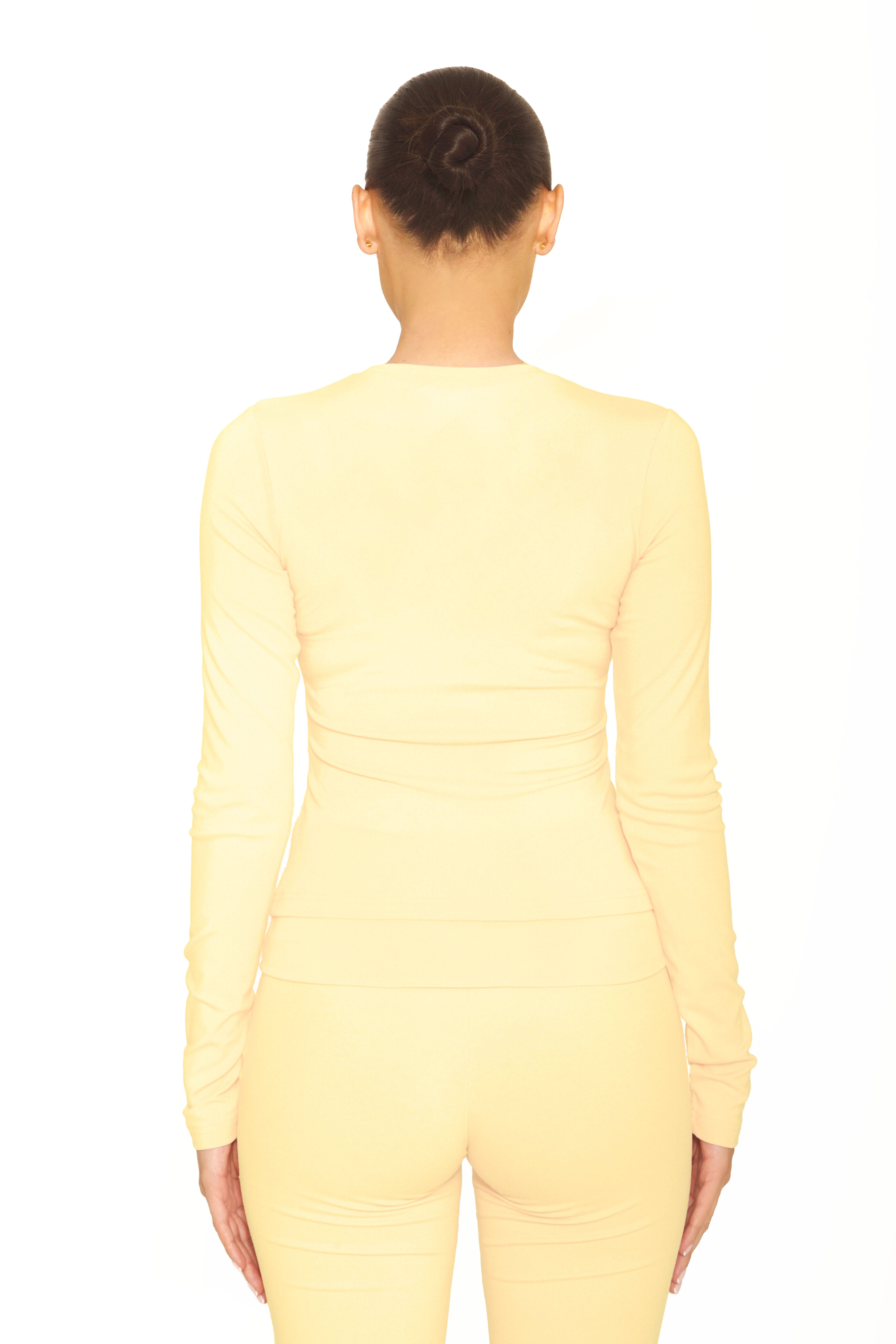 Long Sleeve Lounge Top Butter Yellow
