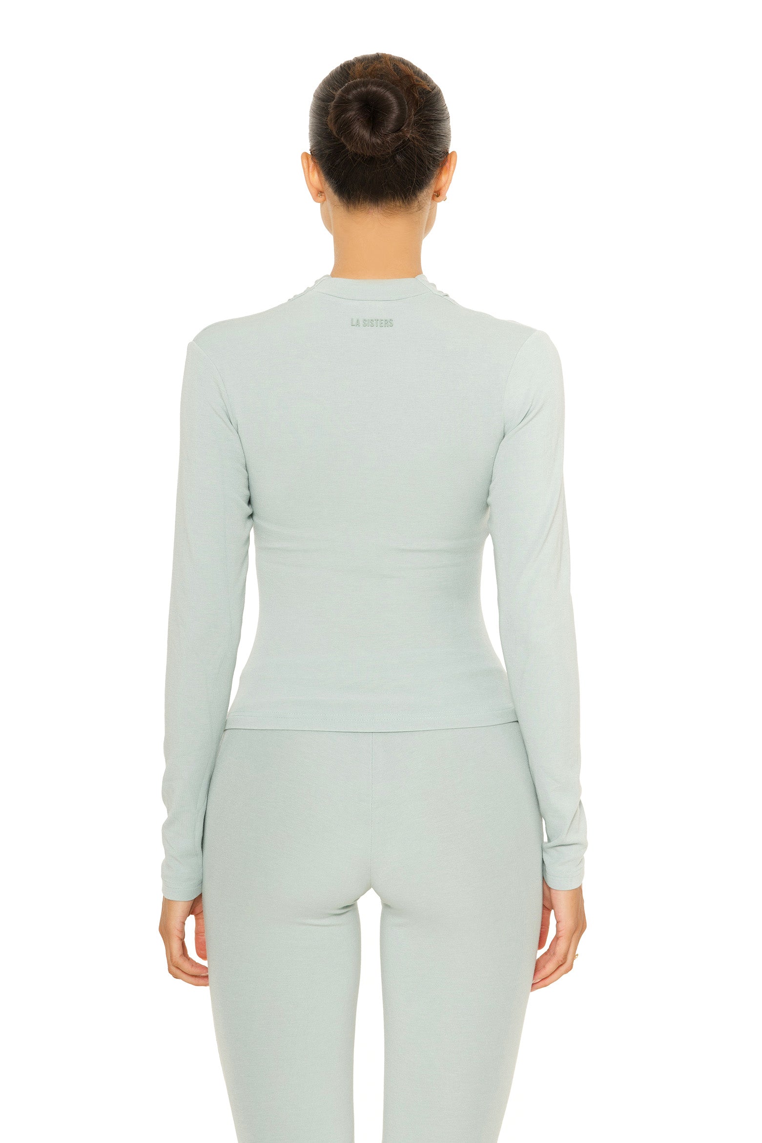 Long Sleeve Wrap Lounge Top Sage