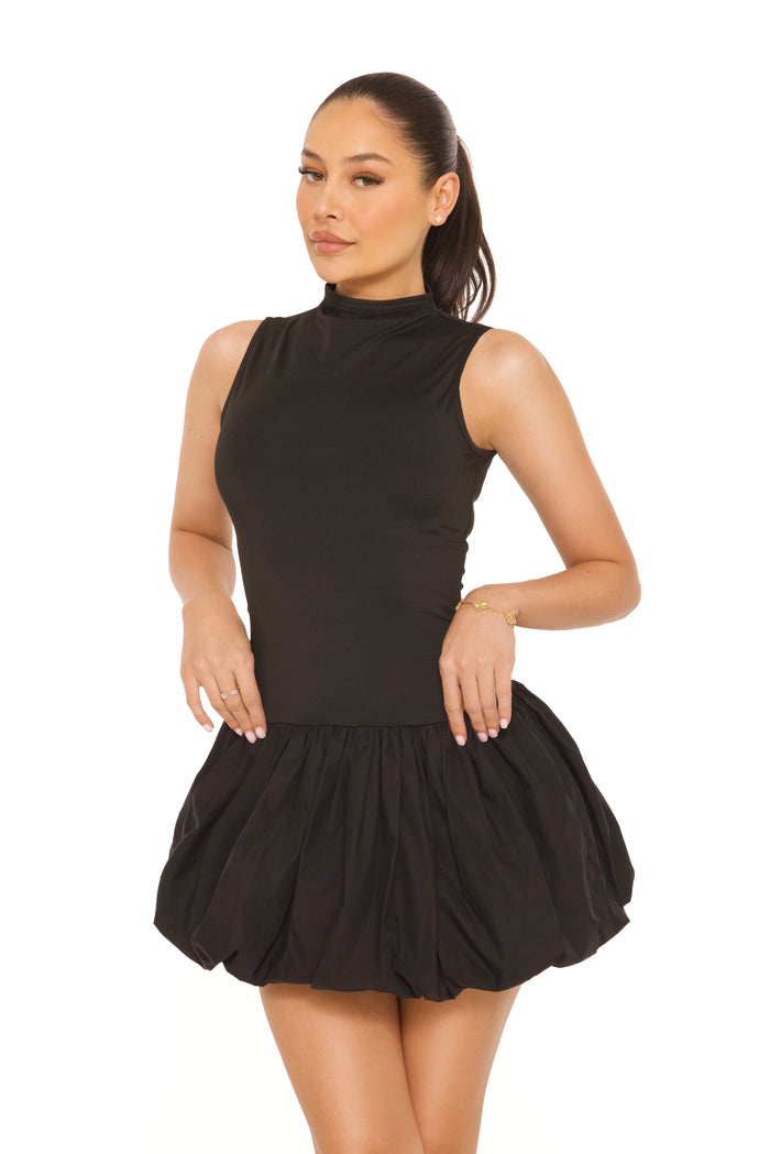 Mini Bubble Dress Black