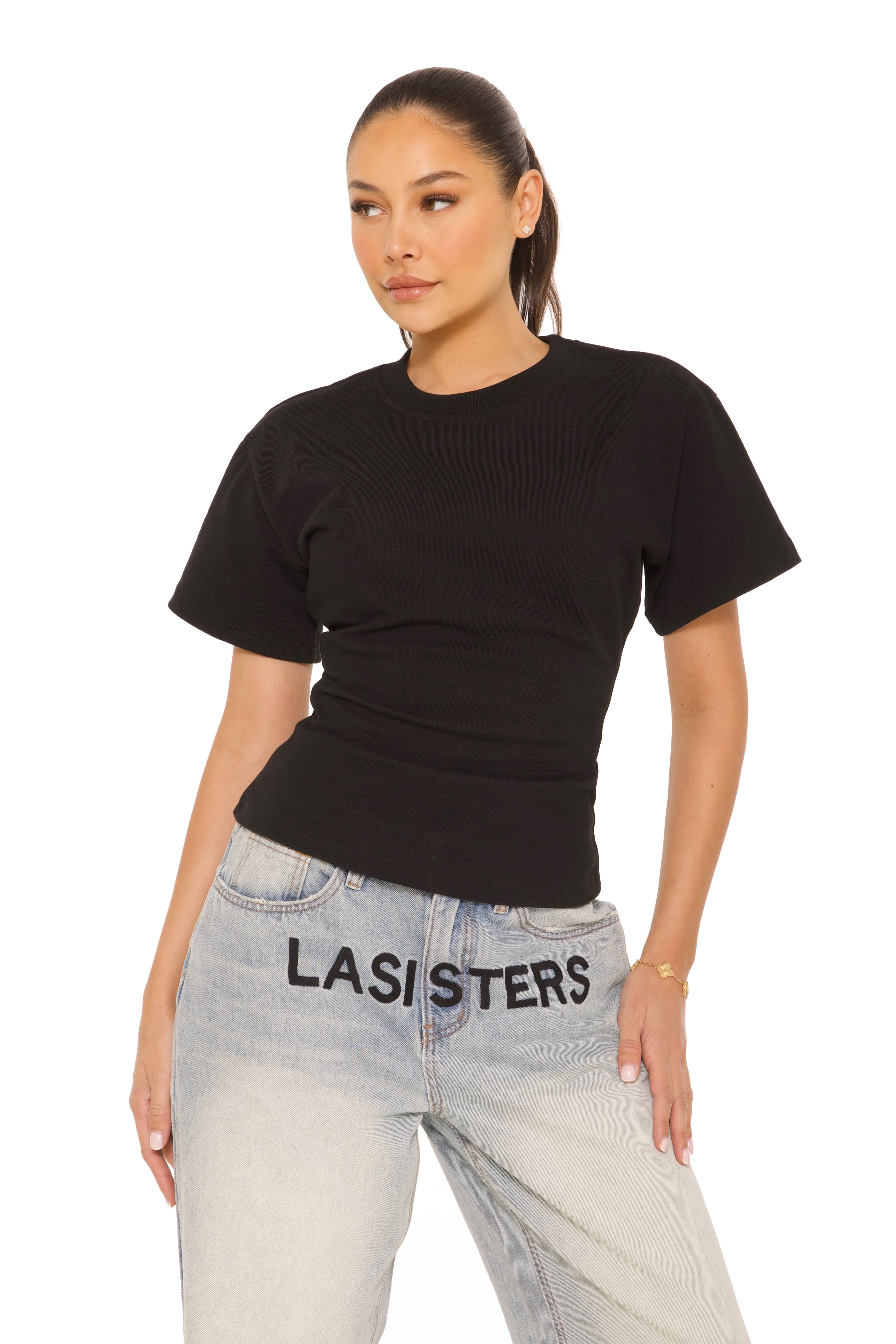 Oversized Waist Tee Black