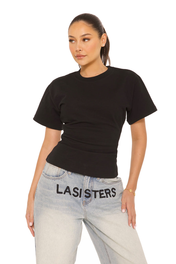 Oversized Waist Tee Black