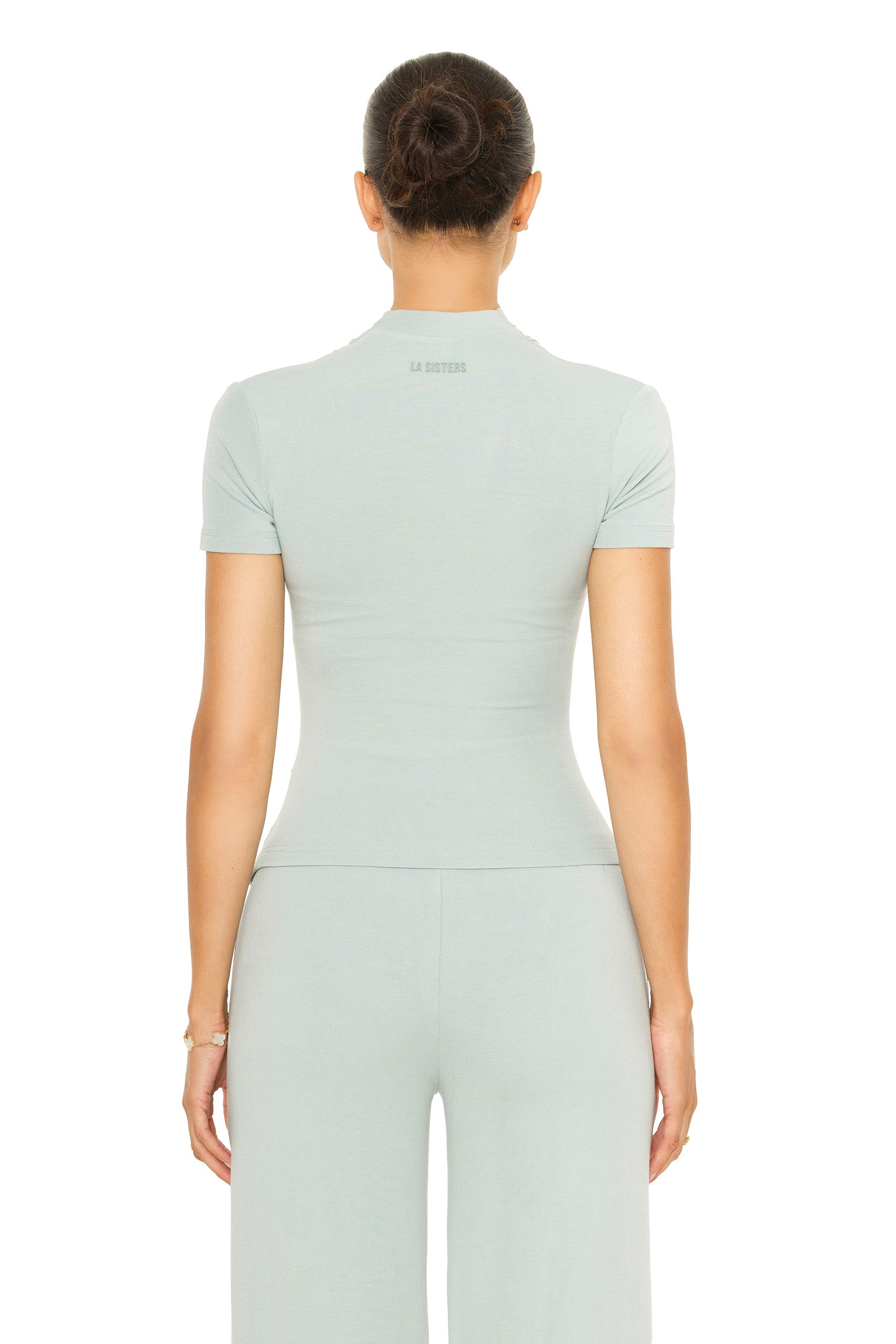 Short Sleeve Wrap Lounge Top Sage