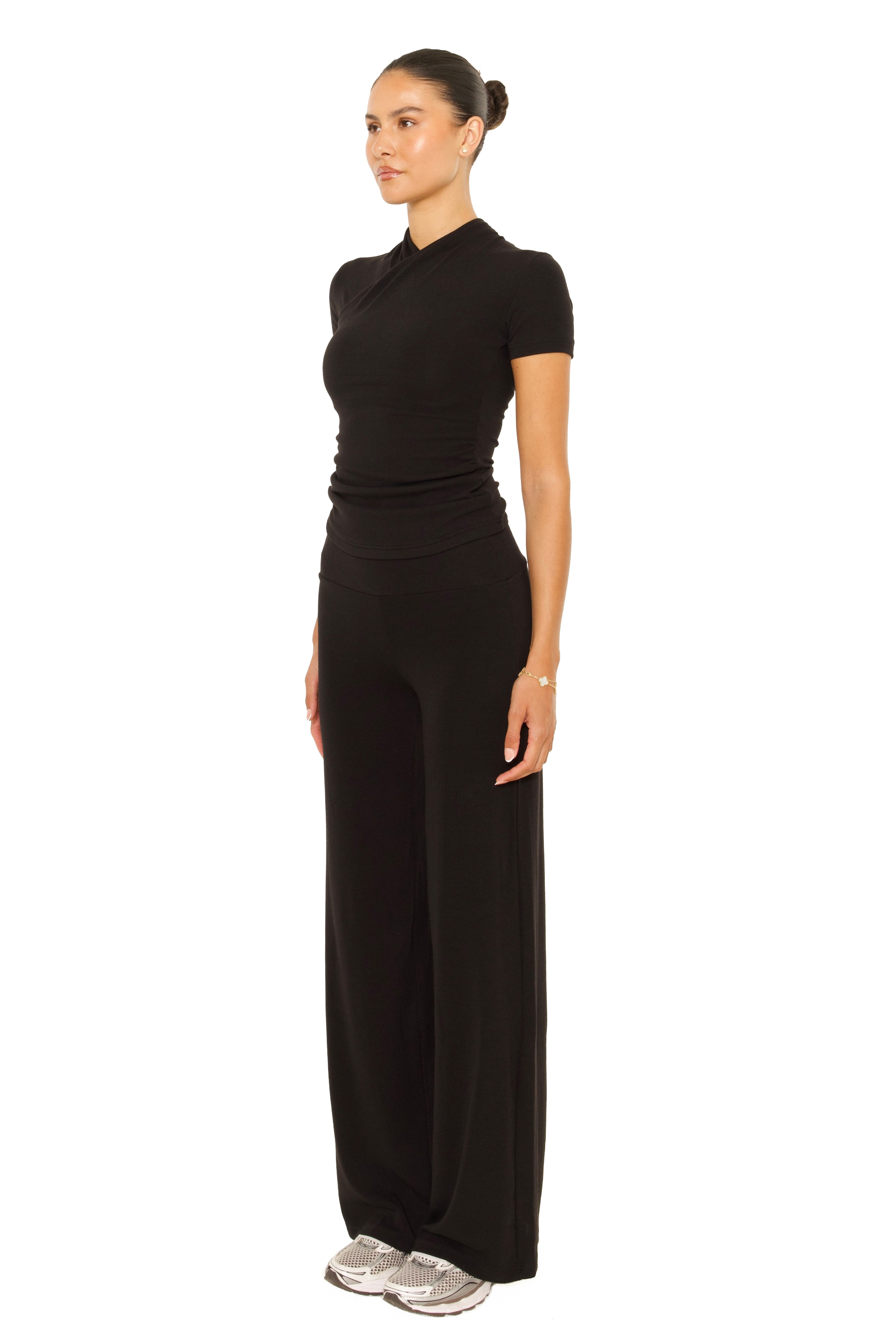 Wide Leg Lounge Pants Black