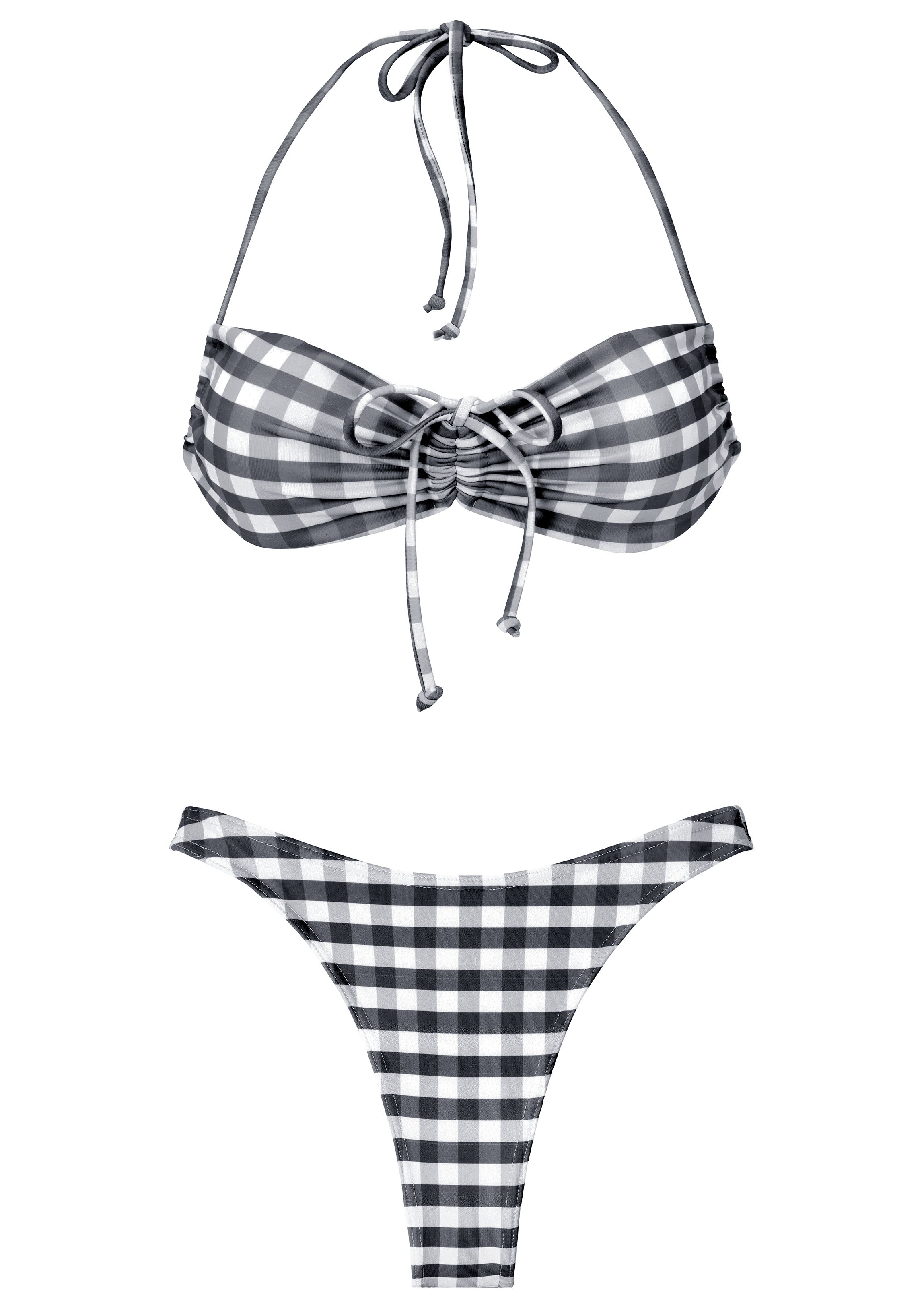 Checked Bikini Black