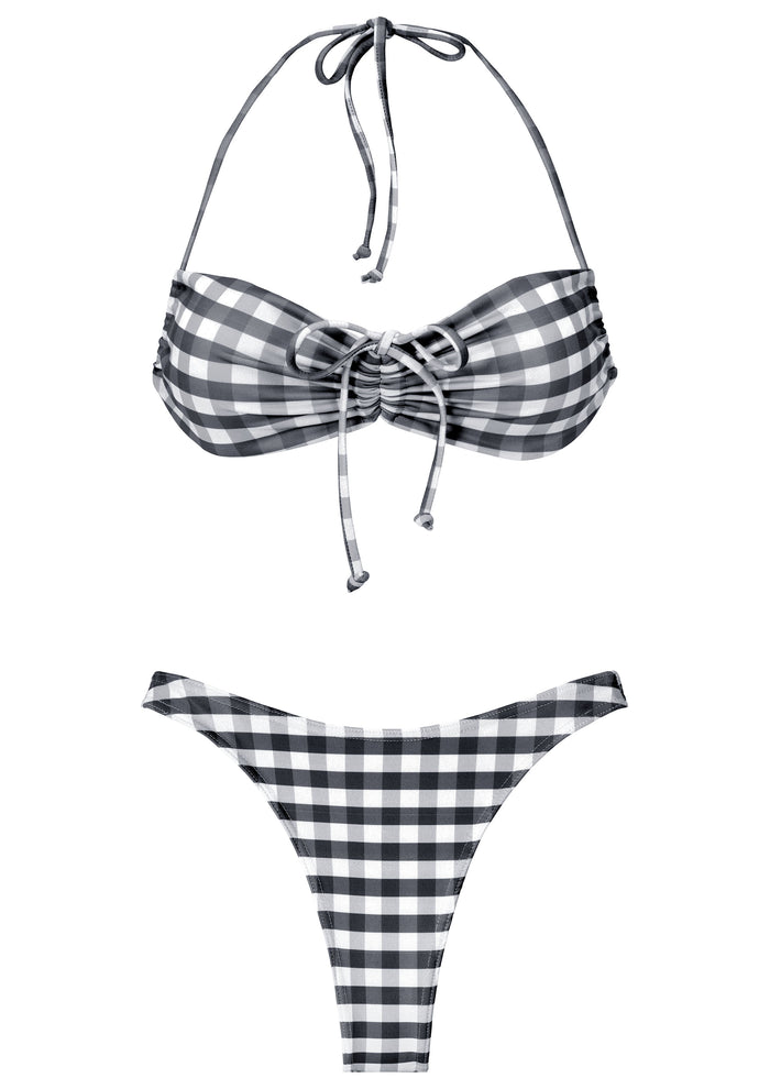 Checked Bikini Black