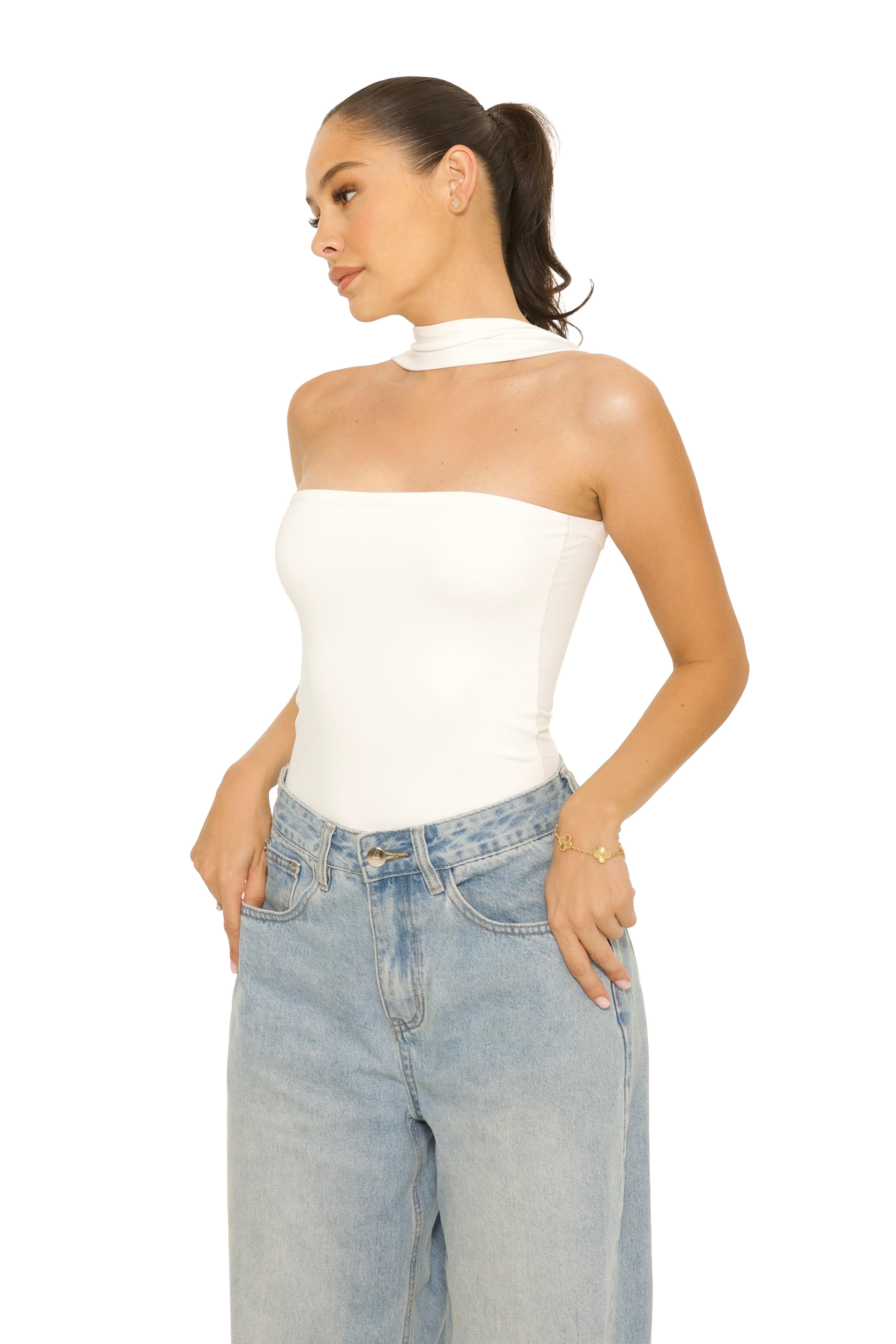 Choker Bodysuit White