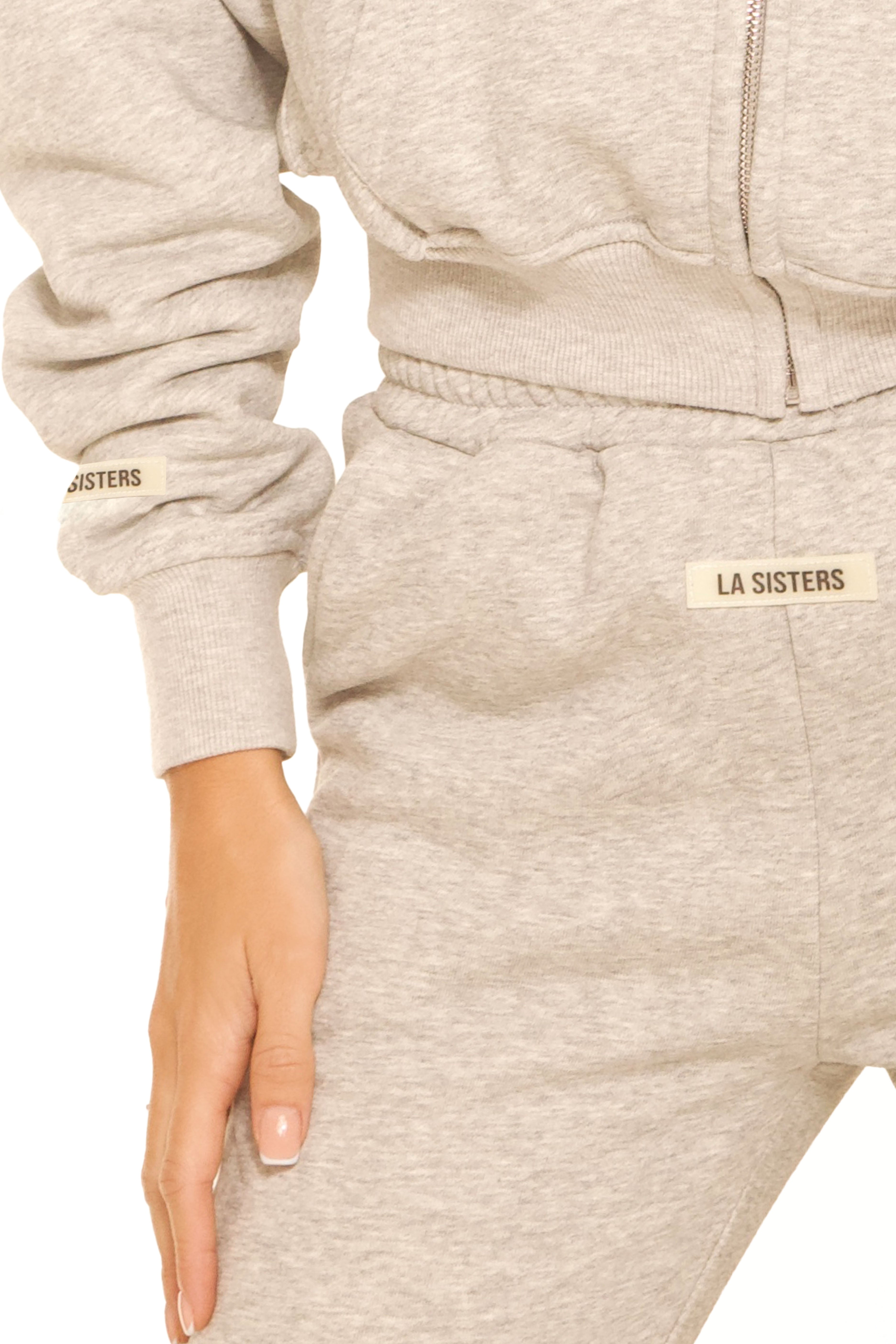 Essential Cropped Hoodie Light Grey