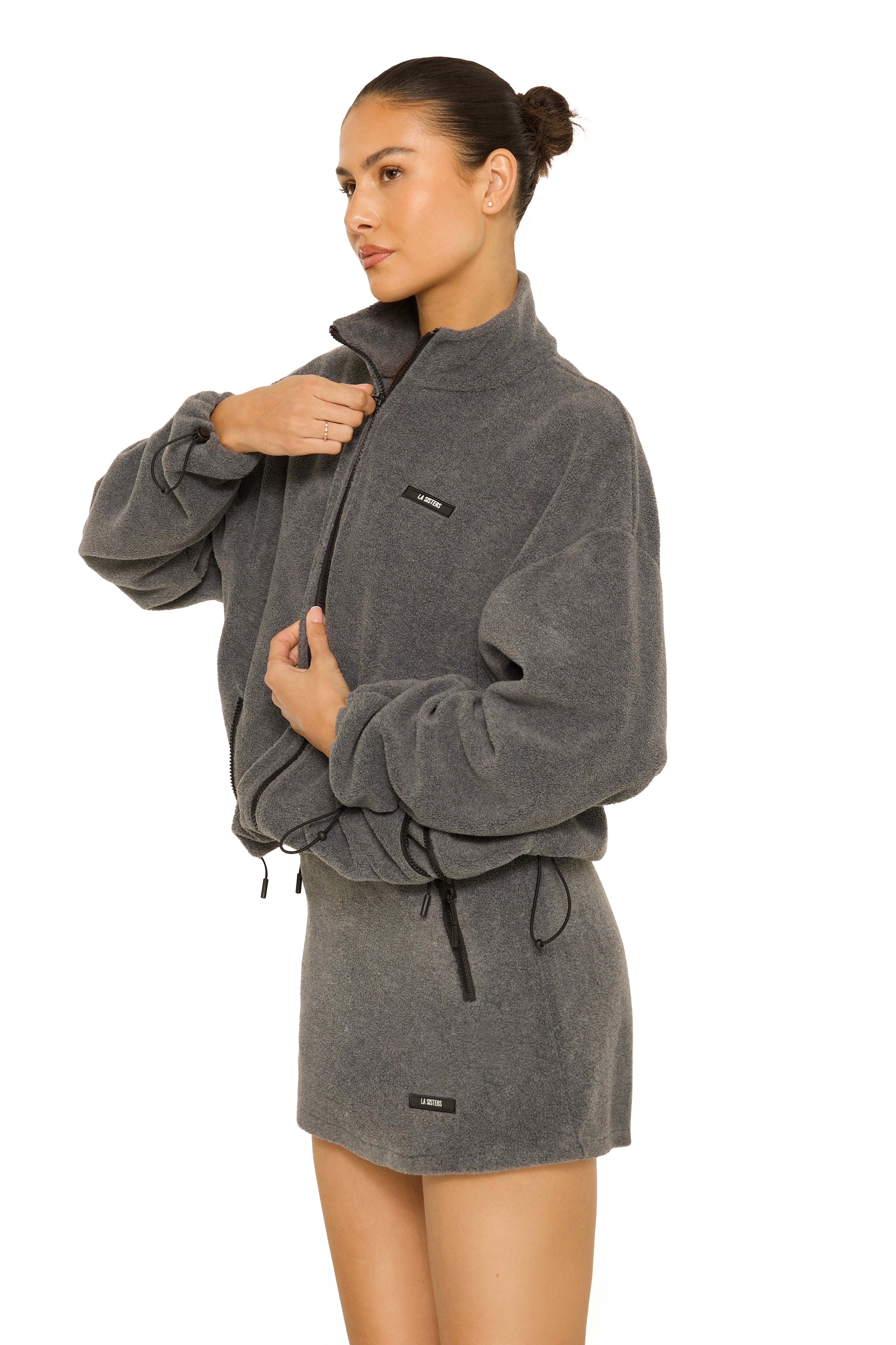 Fleece Mini Skirt Grey