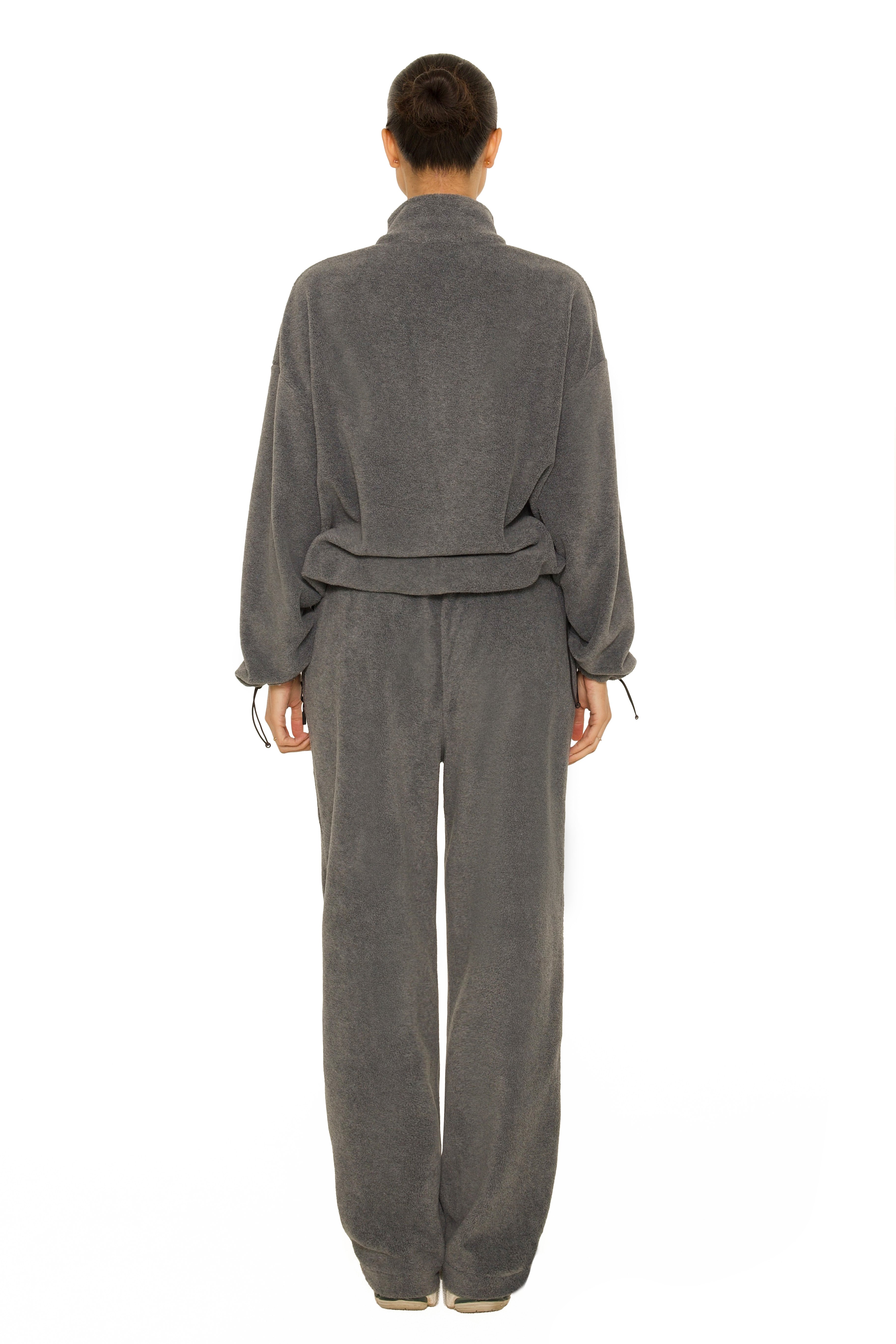 Fleece Straight Leg Pants Grey