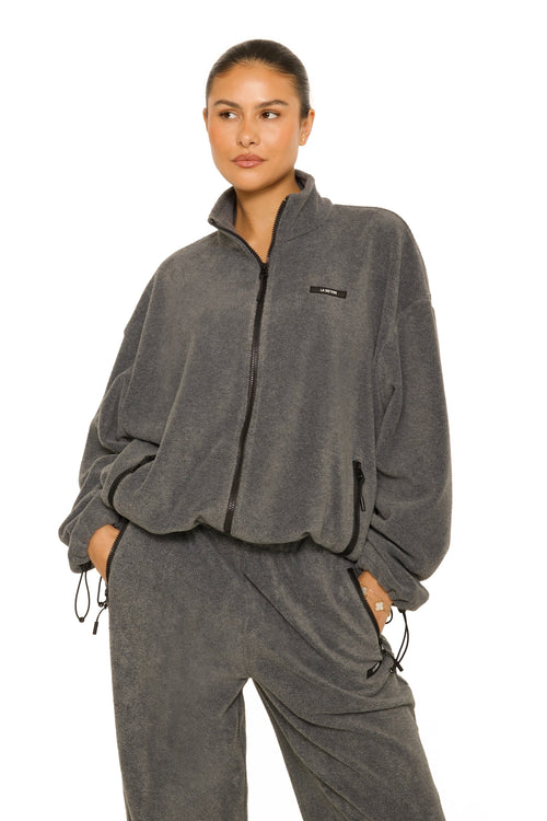 Fleece Zip Up Jacket Grey