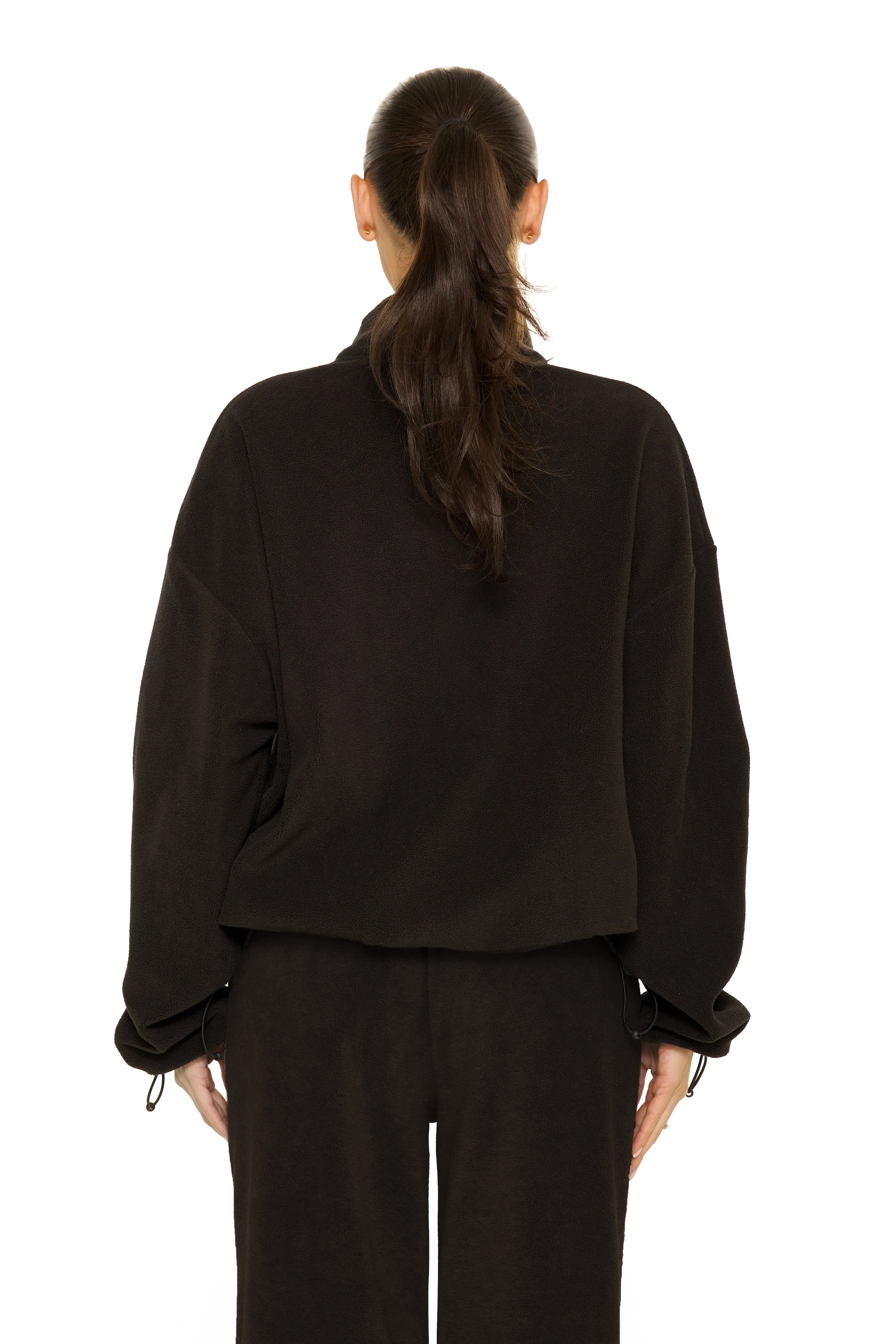 Fleece Zip Up Jacket Black