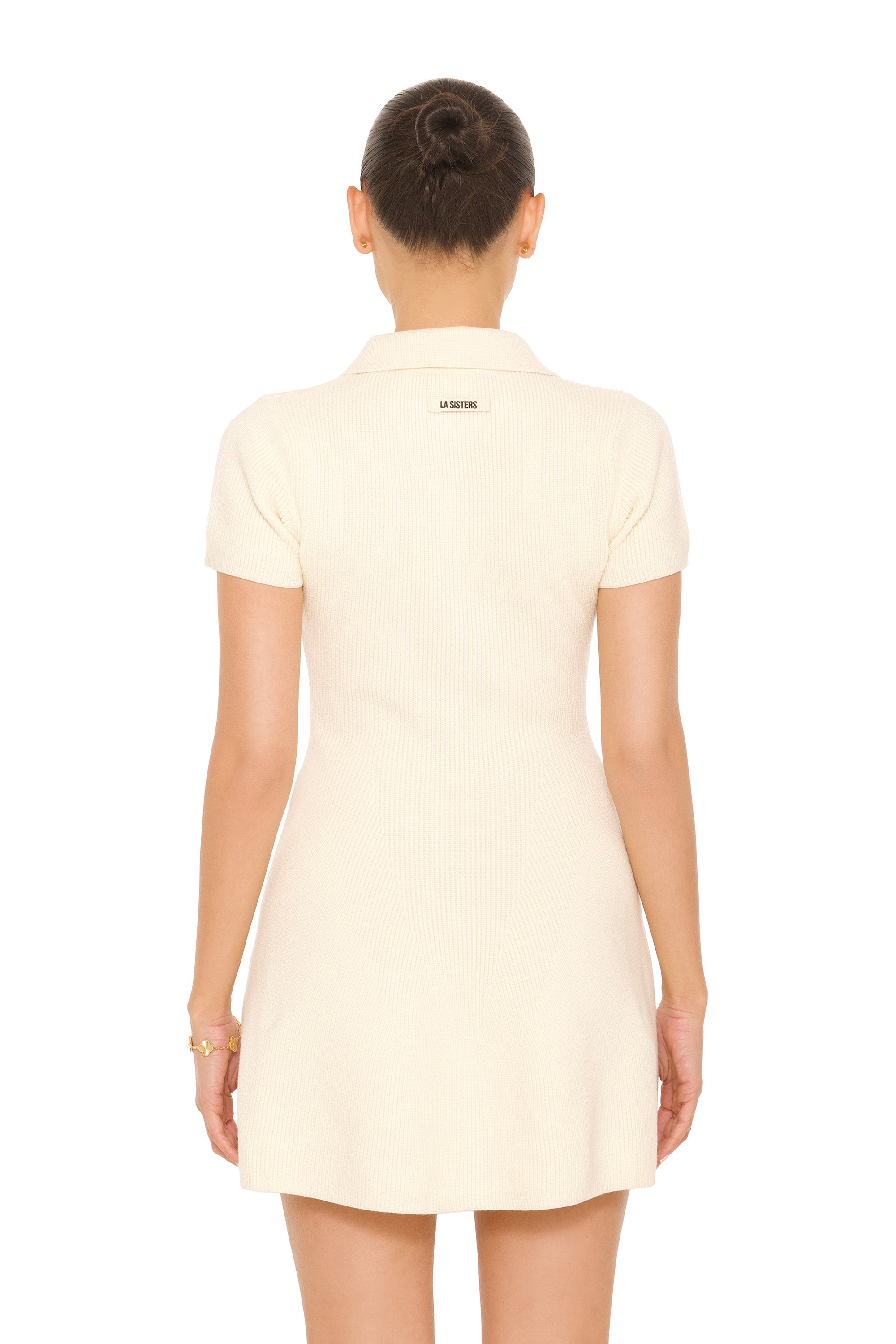 Knitted Polo Dress Cream