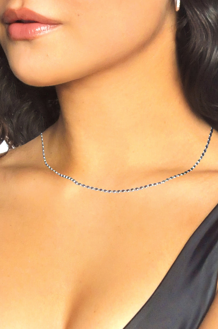 Minimal Choker Necklace Silver