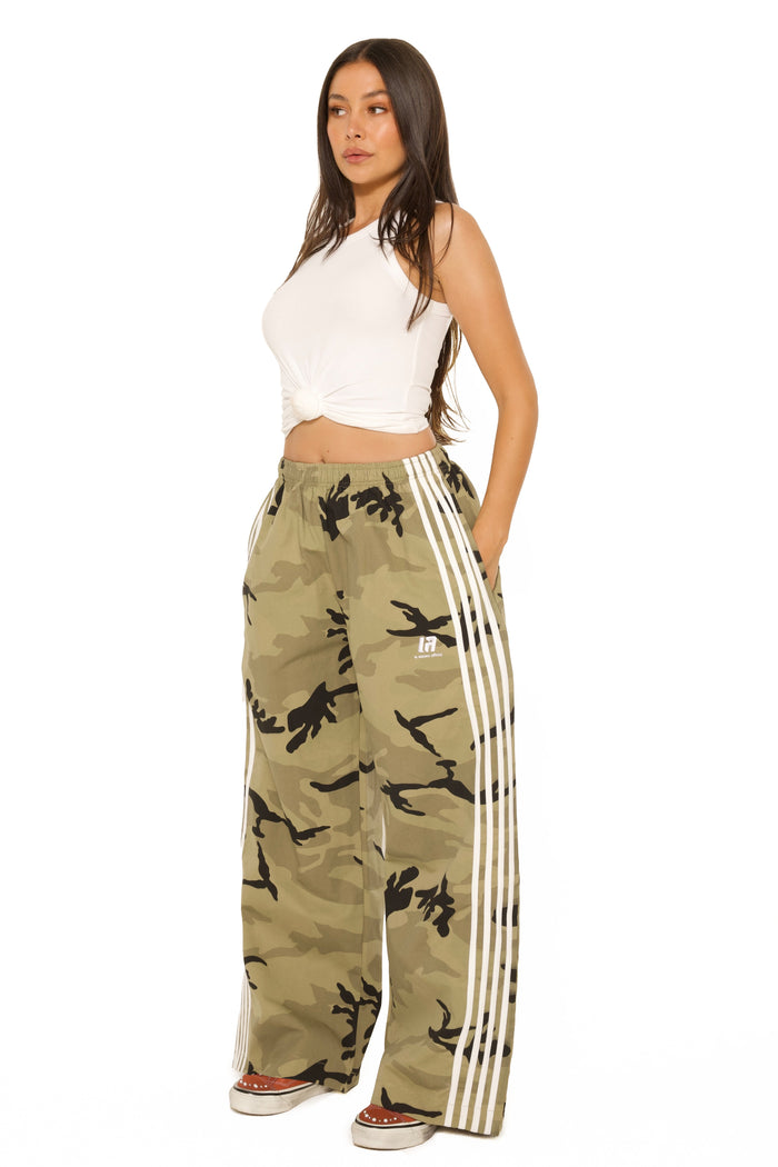 LA Official Oversized Multi Striped Pants Camouflage