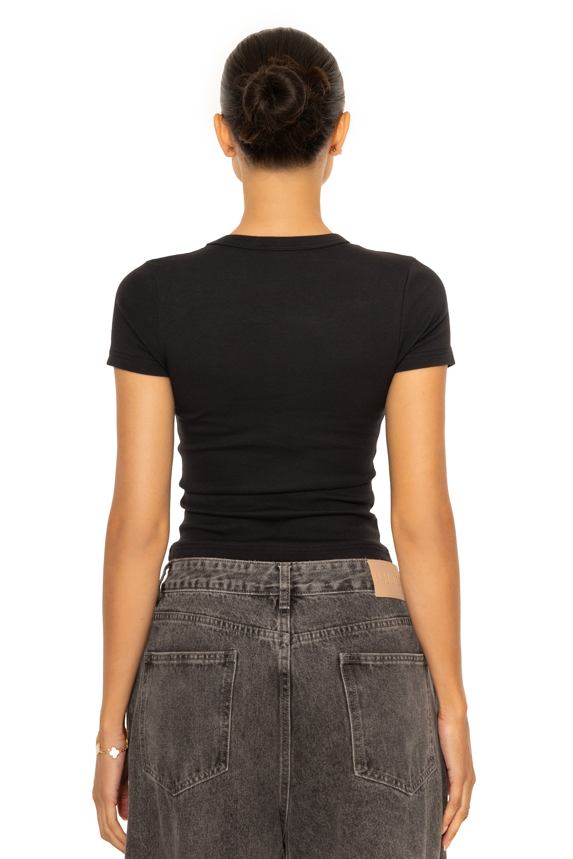LA Official Rhinestone Top Black