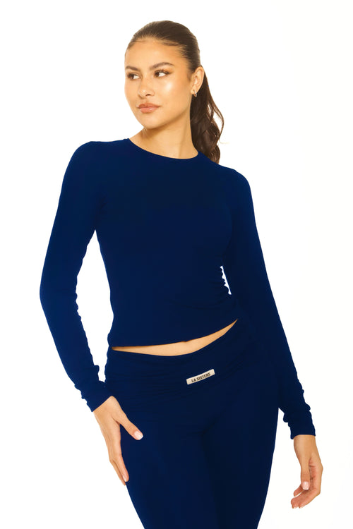 Long Sleeve Lounge Top Navy