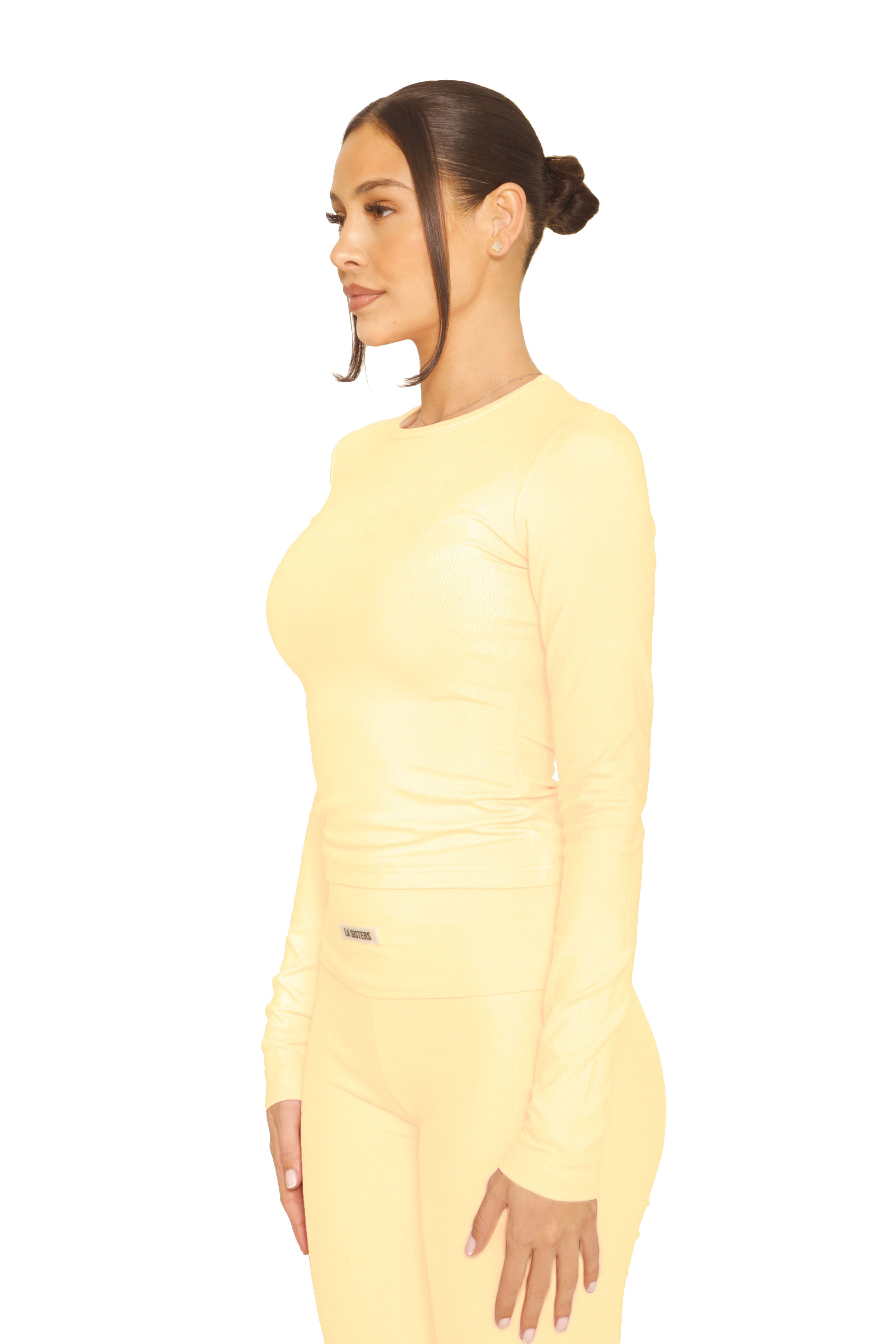 Long Sleeve Lounge Top Butter Yellow