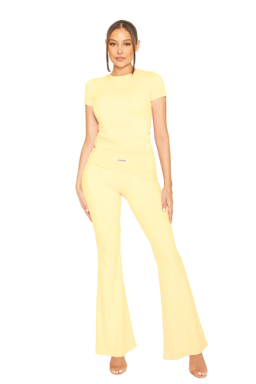 Flaired Lounge Pants Butter Yellow