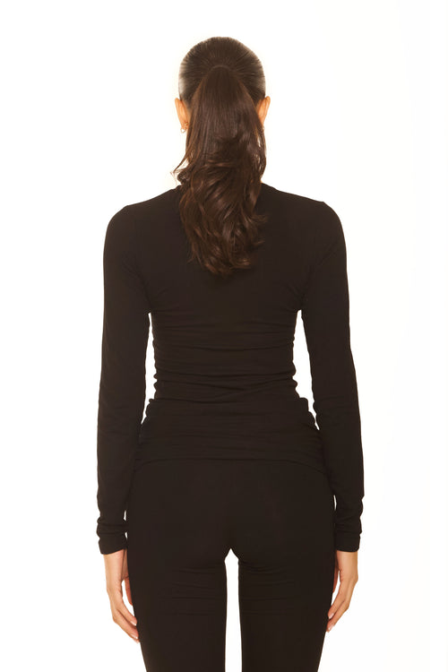 Long Sleeve Lounge Top Black