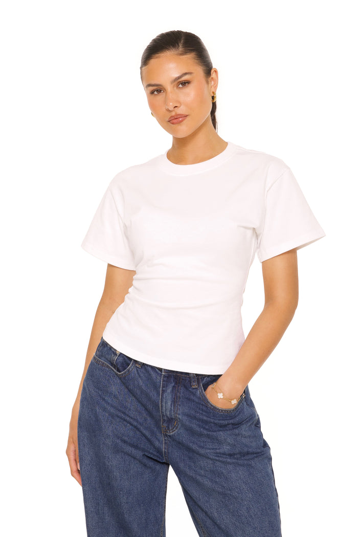 Oversized Waist Tee White