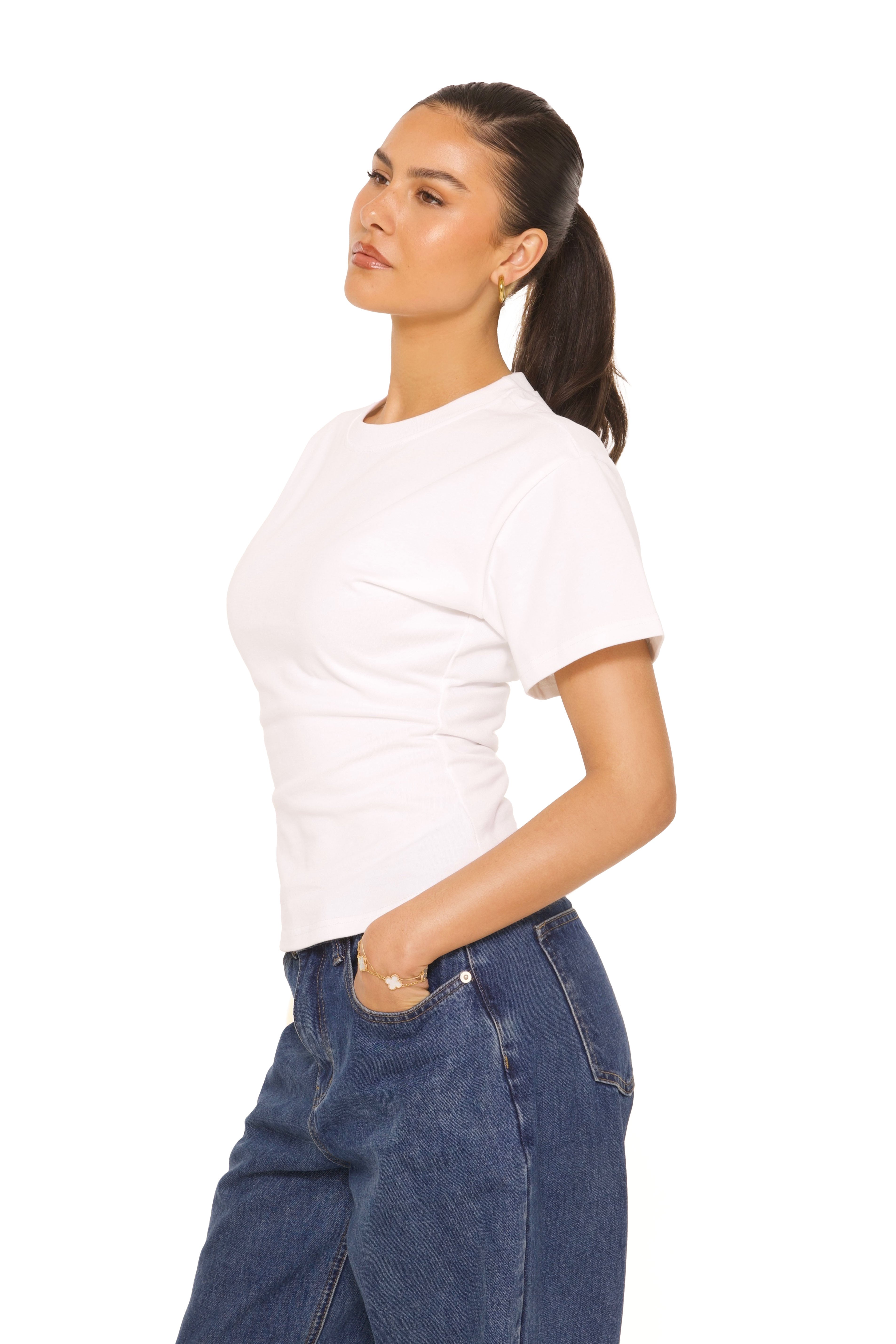 Oversized Waist Tee White