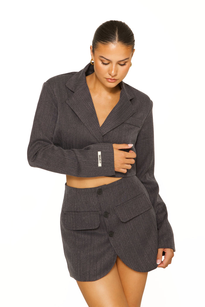Pinstripe Blazer Skirt Co-ord