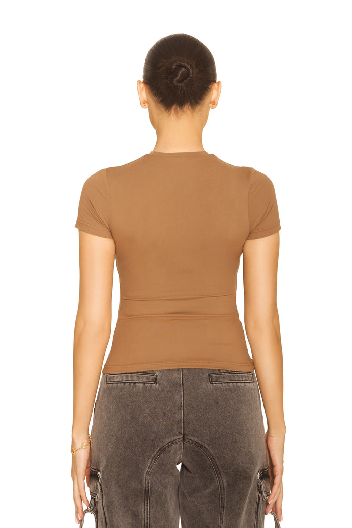 Short Sleeve Essential Top Brown