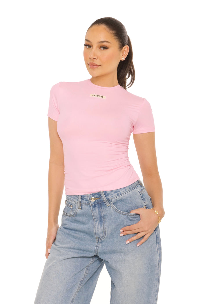 Short Sleeve Essential Top Pink