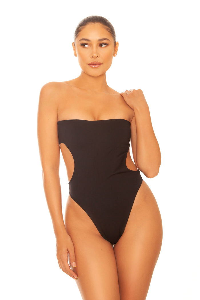 Strapless Bandeau Swimsuit Black