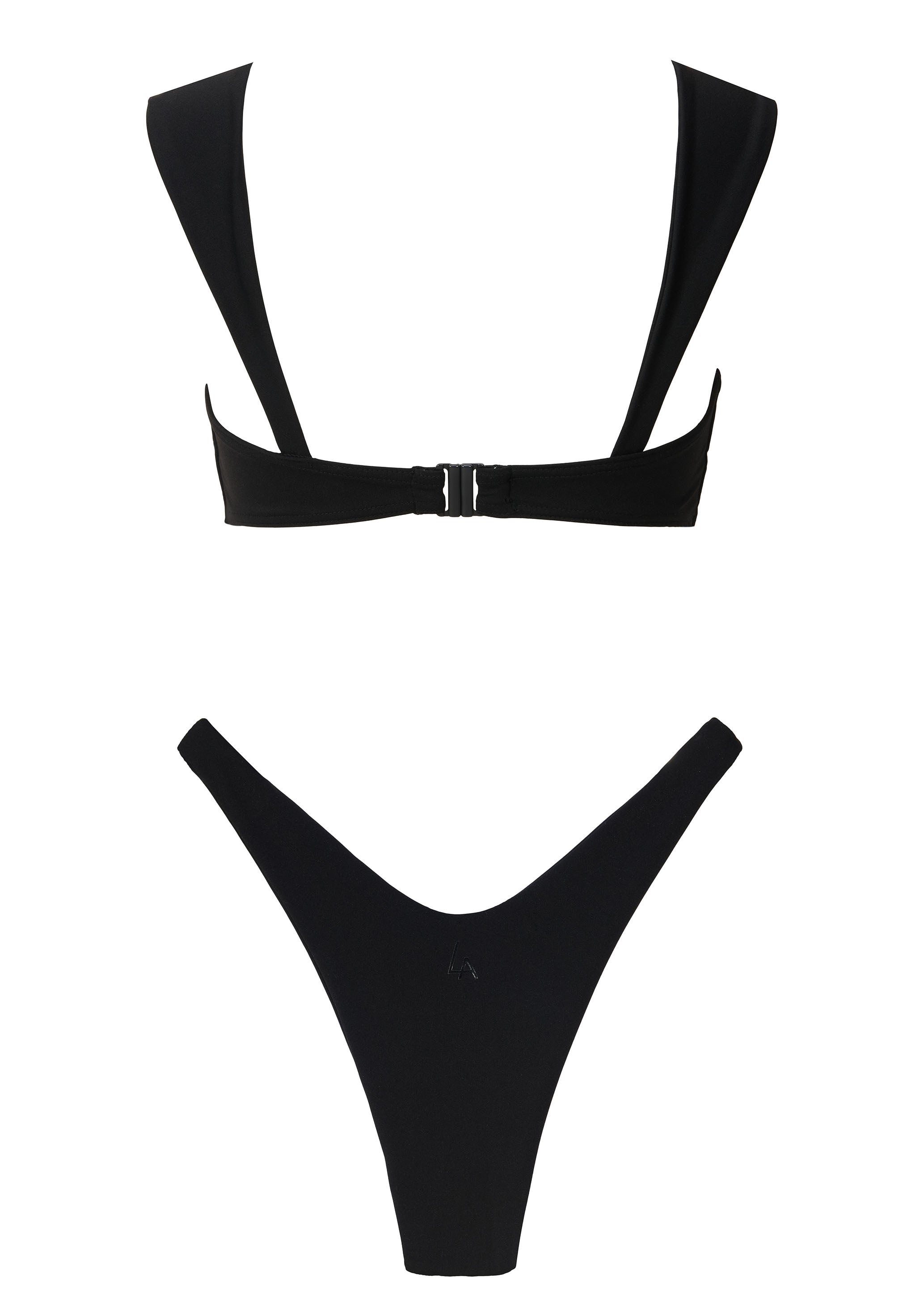 Wide Strap Bikini Black