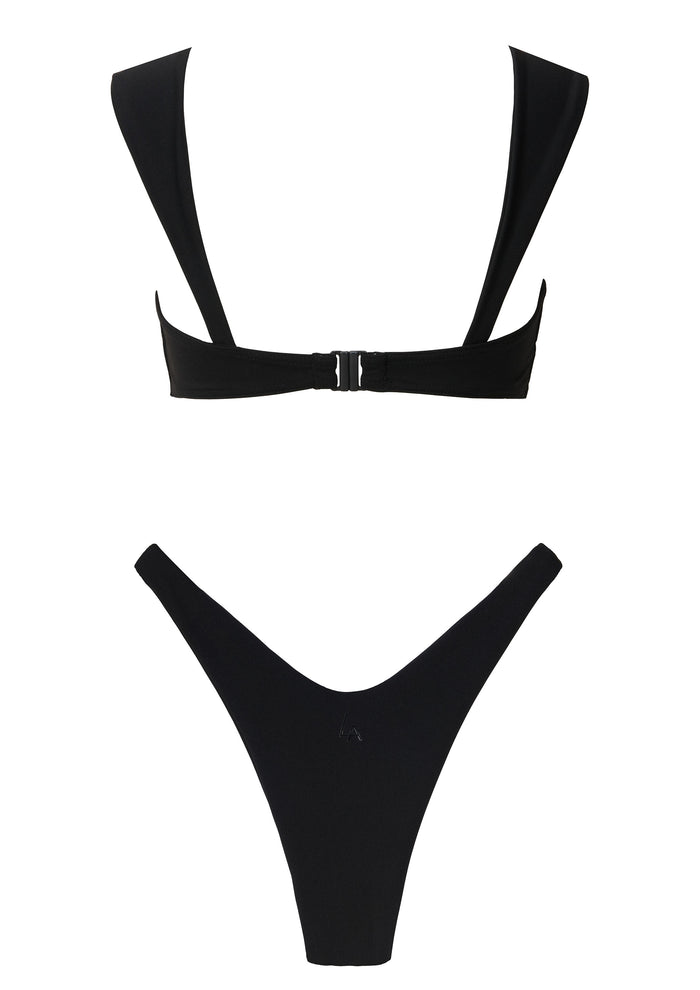 Wide Strap Bikini Black