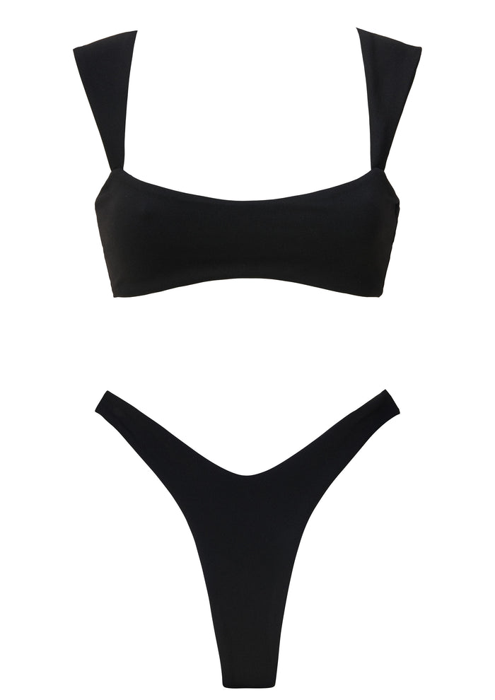 Wide Strap Bikini Black