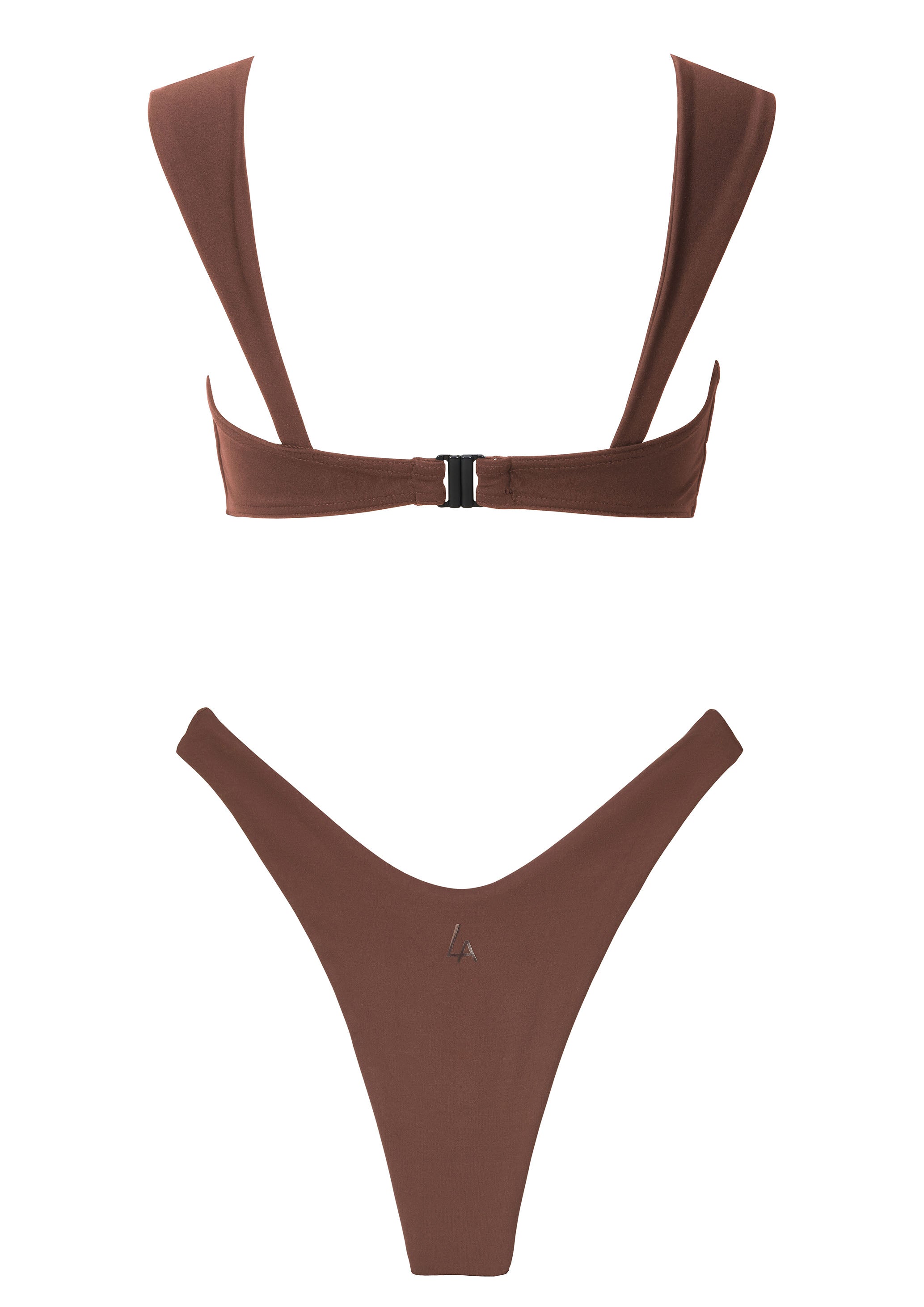 Wide Strap Bikini Brown