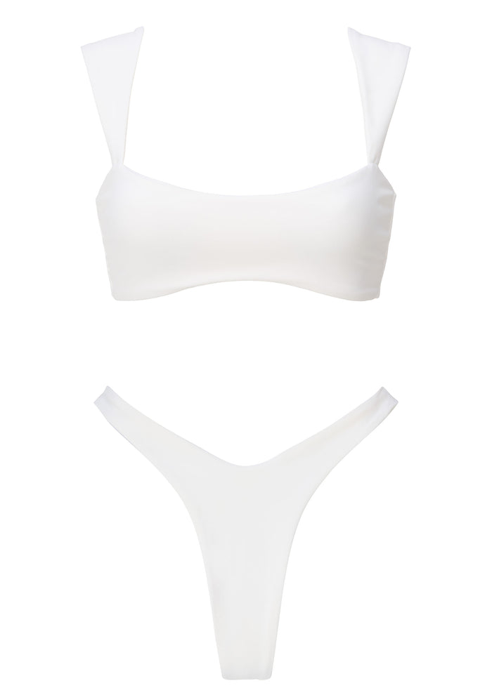 Wide Strap Bikini White