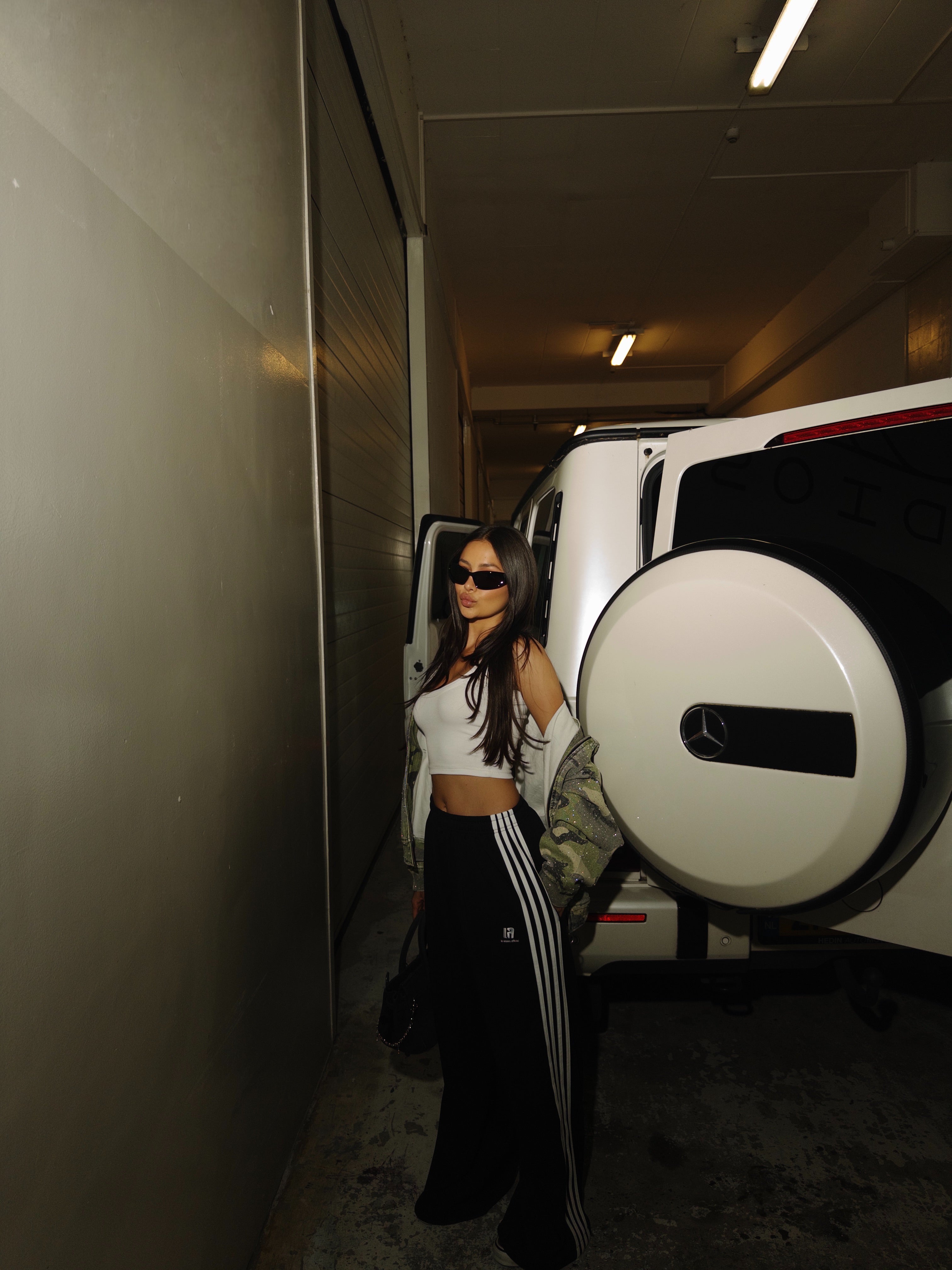 LA Official Oversized Multi Striped Pants Black