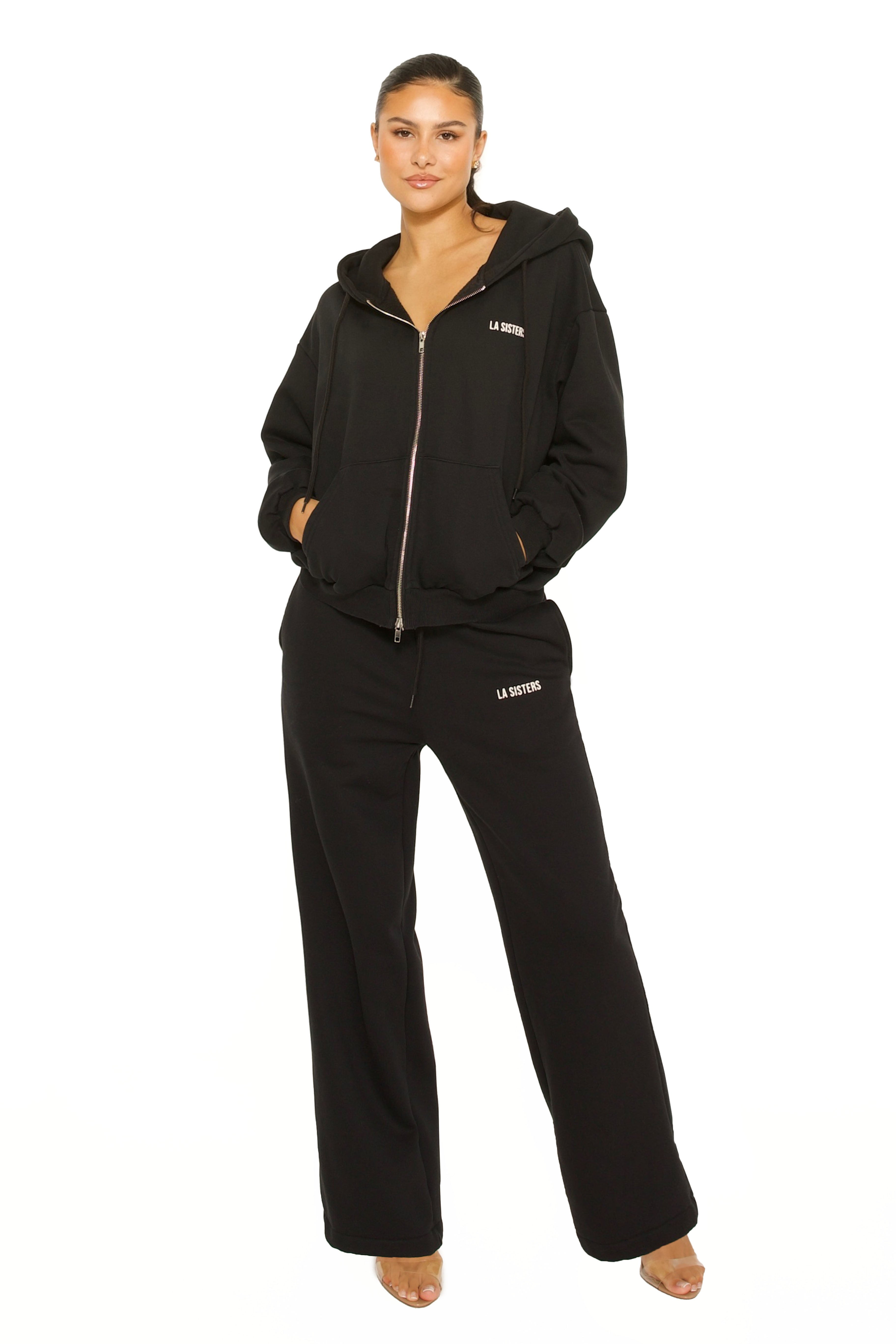 Essential Straight Leg Sweatpants Black