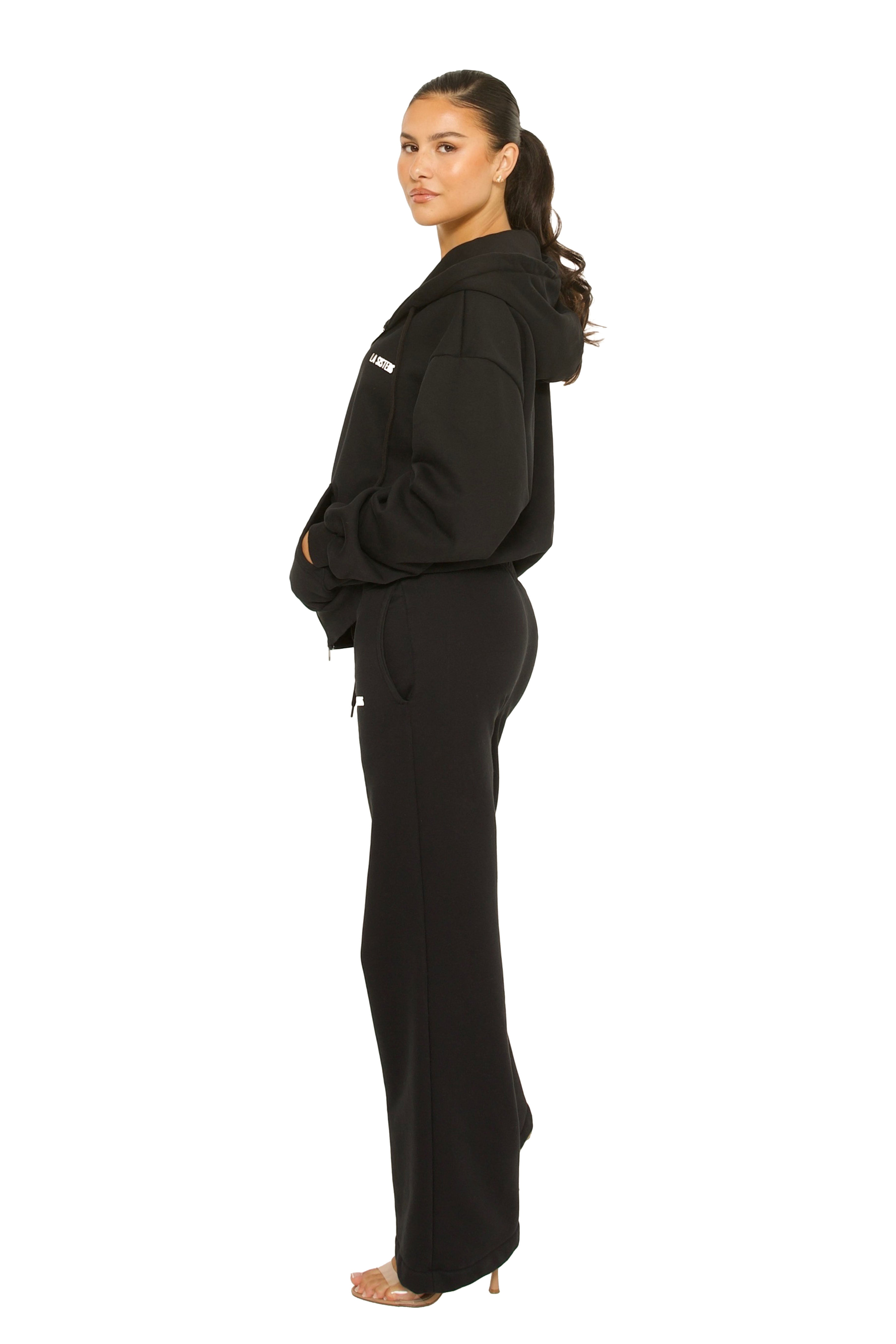 Essential Straight Leg Sweatpants Black