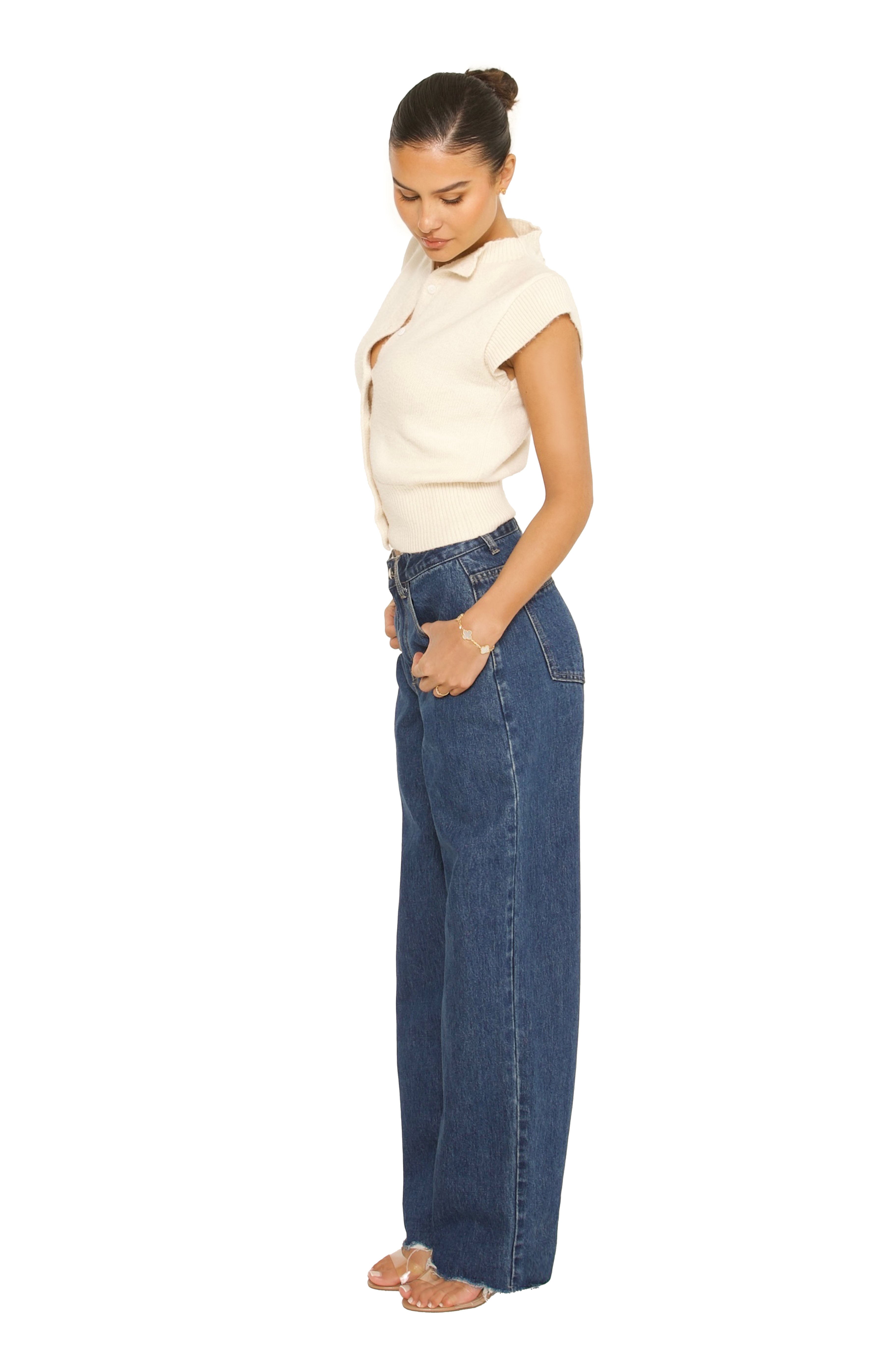 Classic Straight Leg Jeans Medium Blue