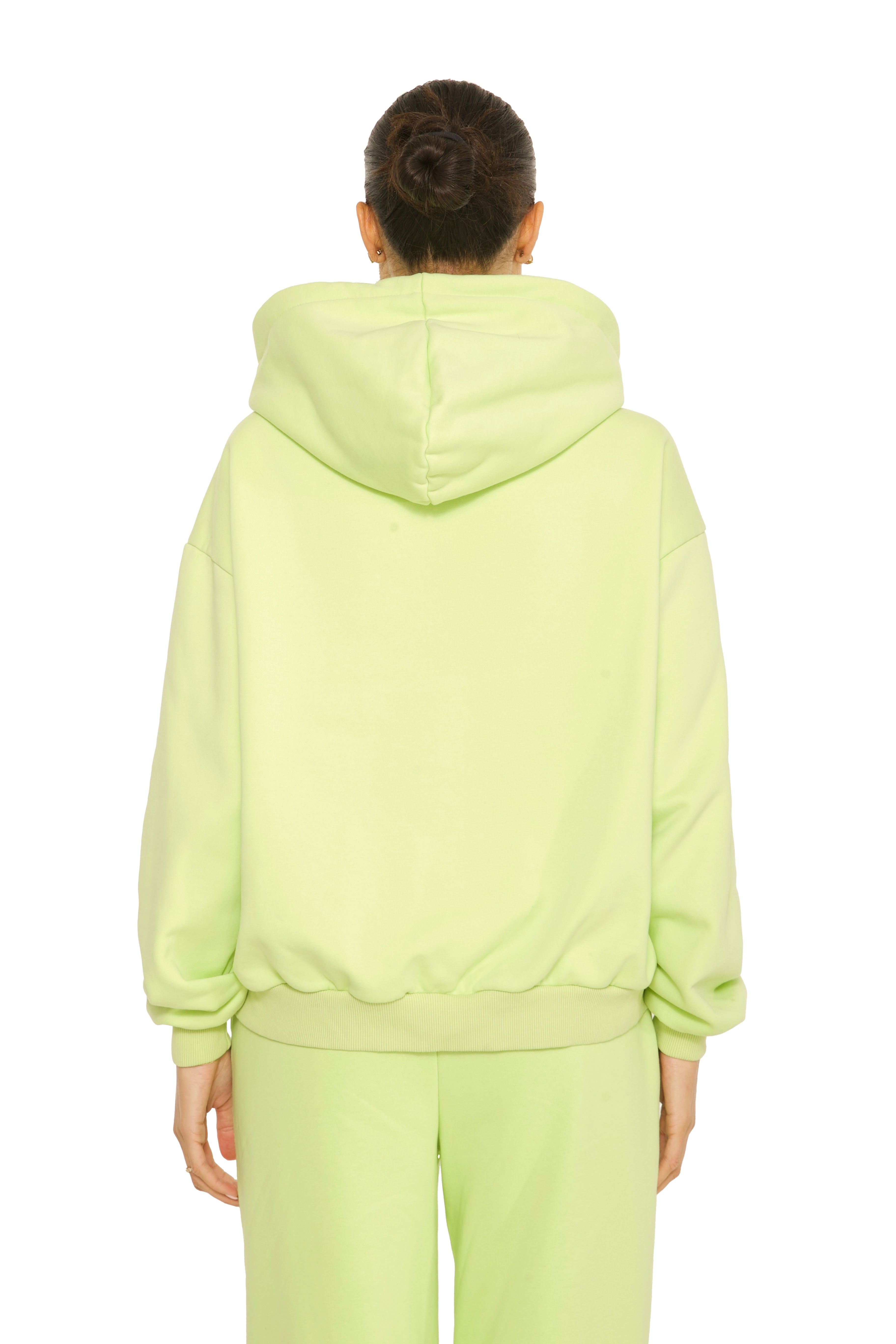 Essential Double Zipper Hoodie Pistache