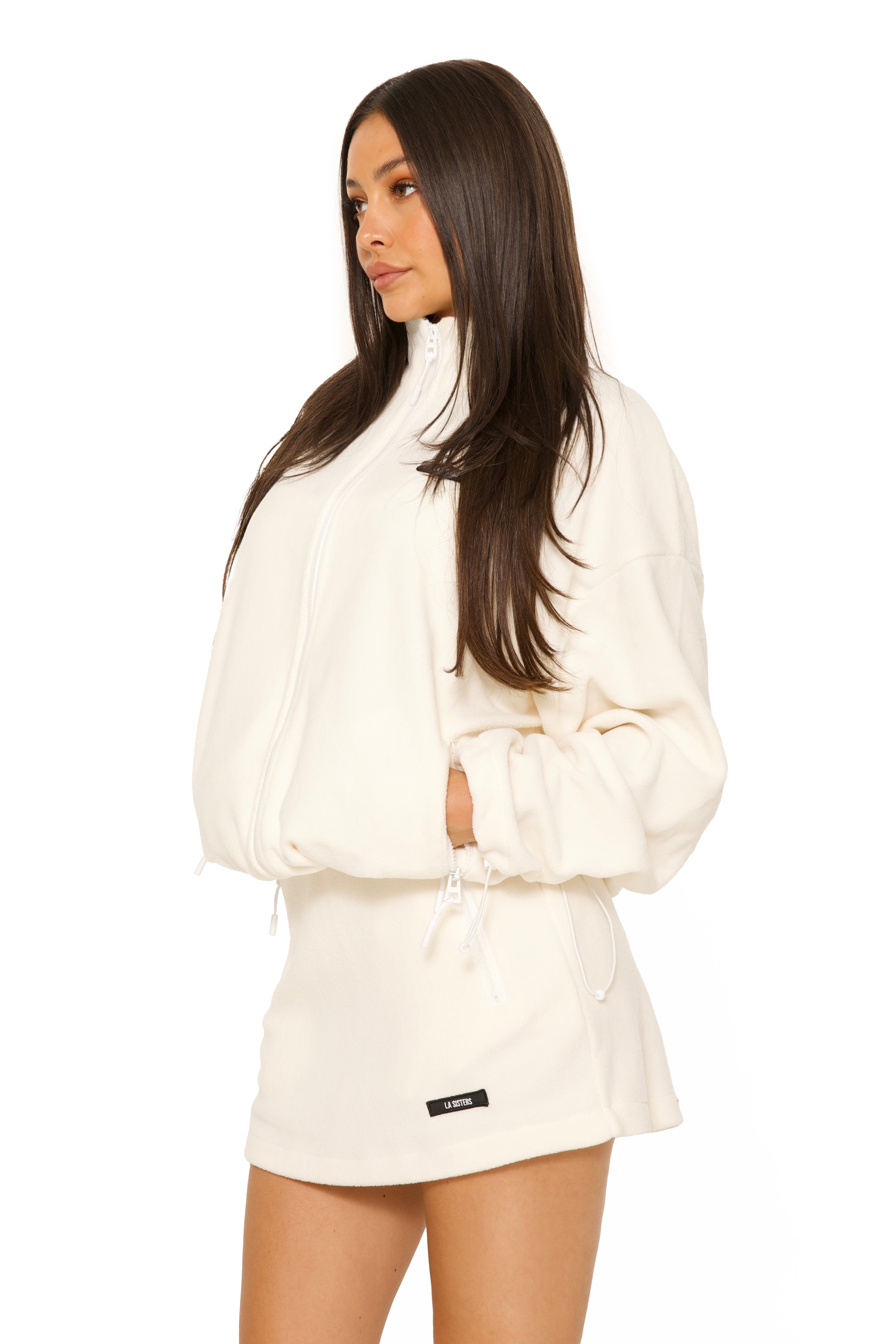 Fleece Mini Skirt Cream