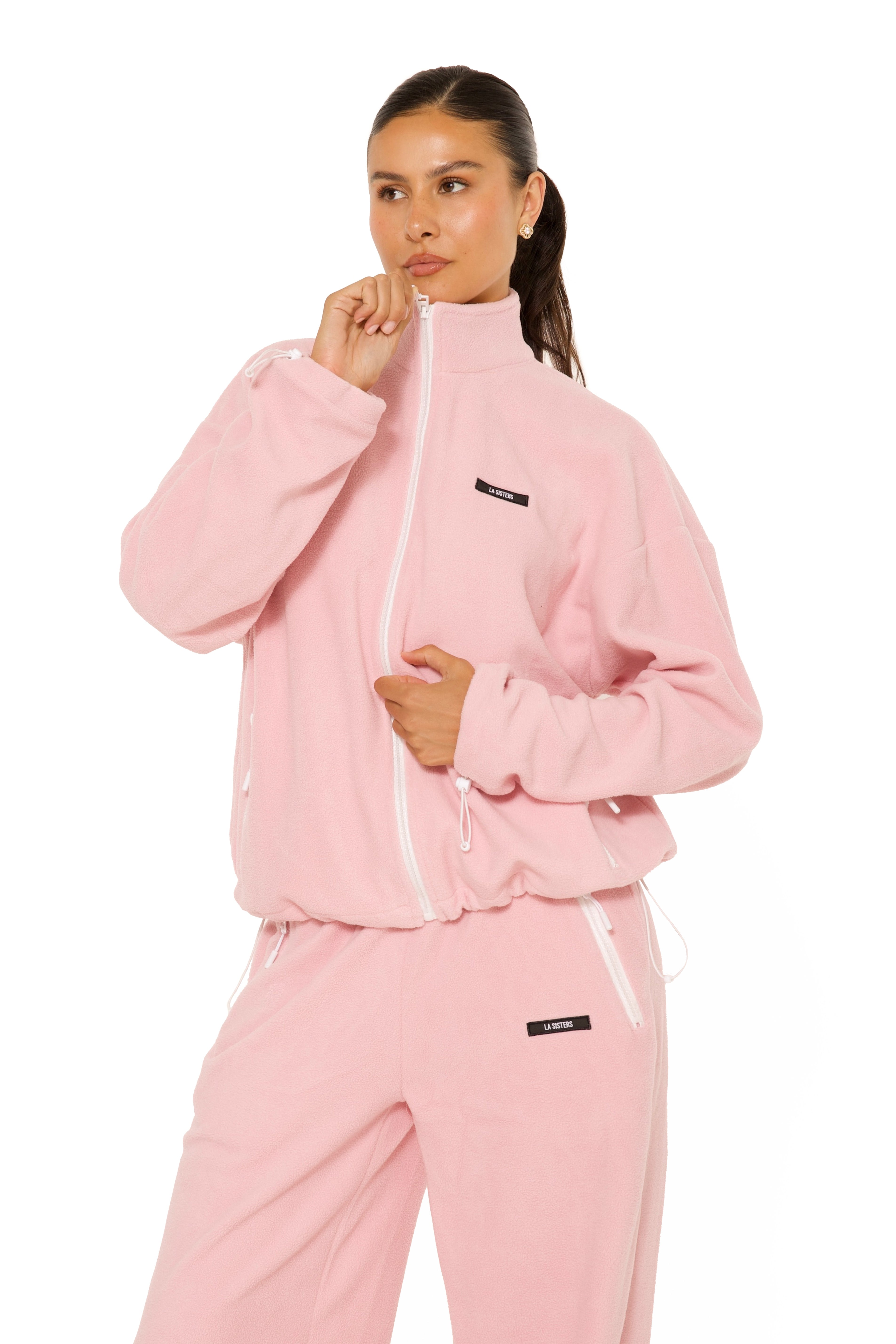 Fleece Zip Up Jacket Pink