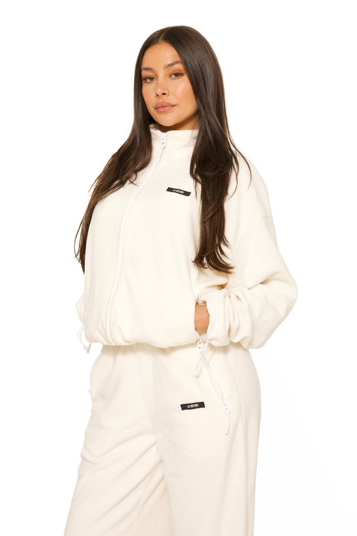 Fleece Zip Up Jacket Cream