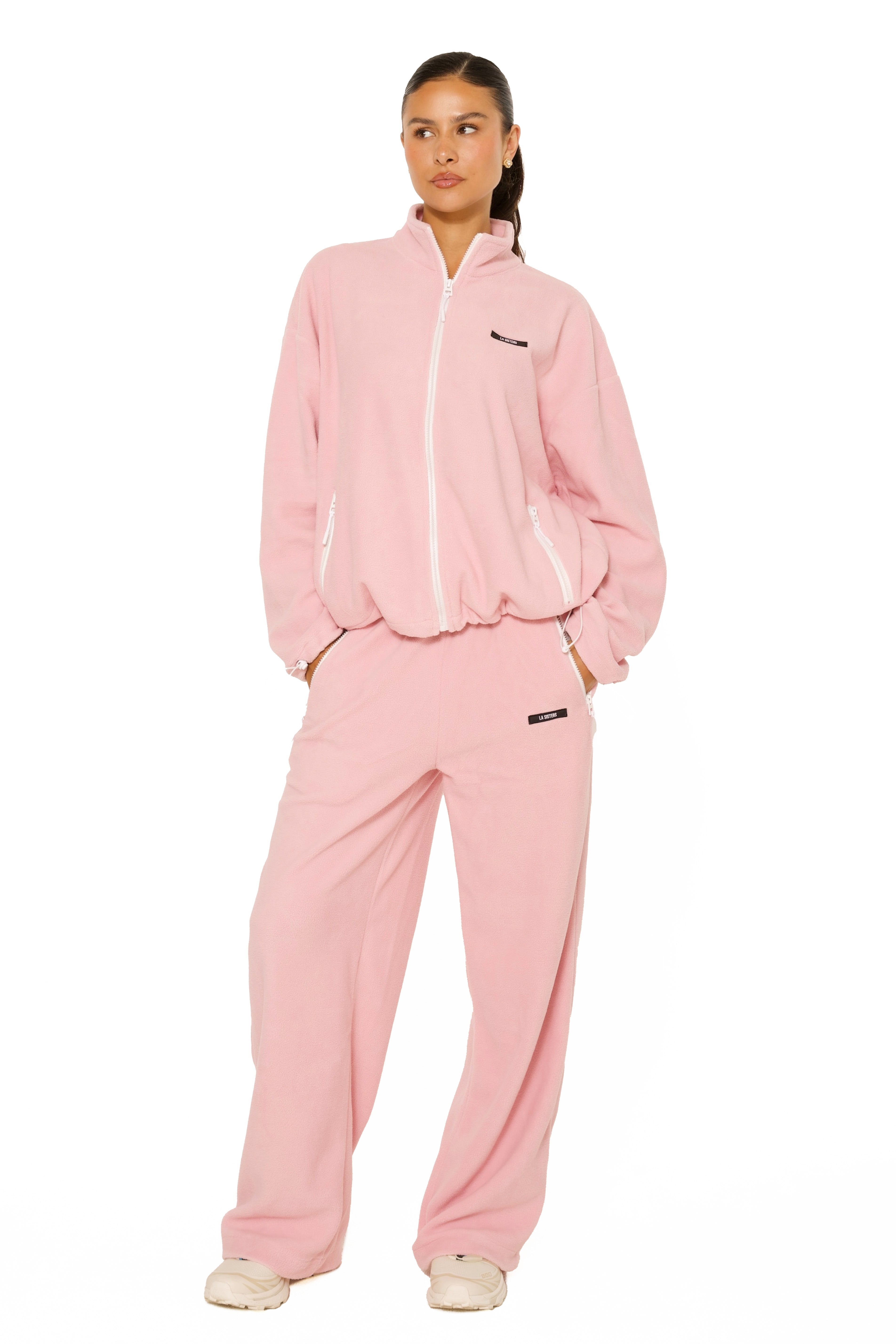 Fleece Straight Leg Pants Pink