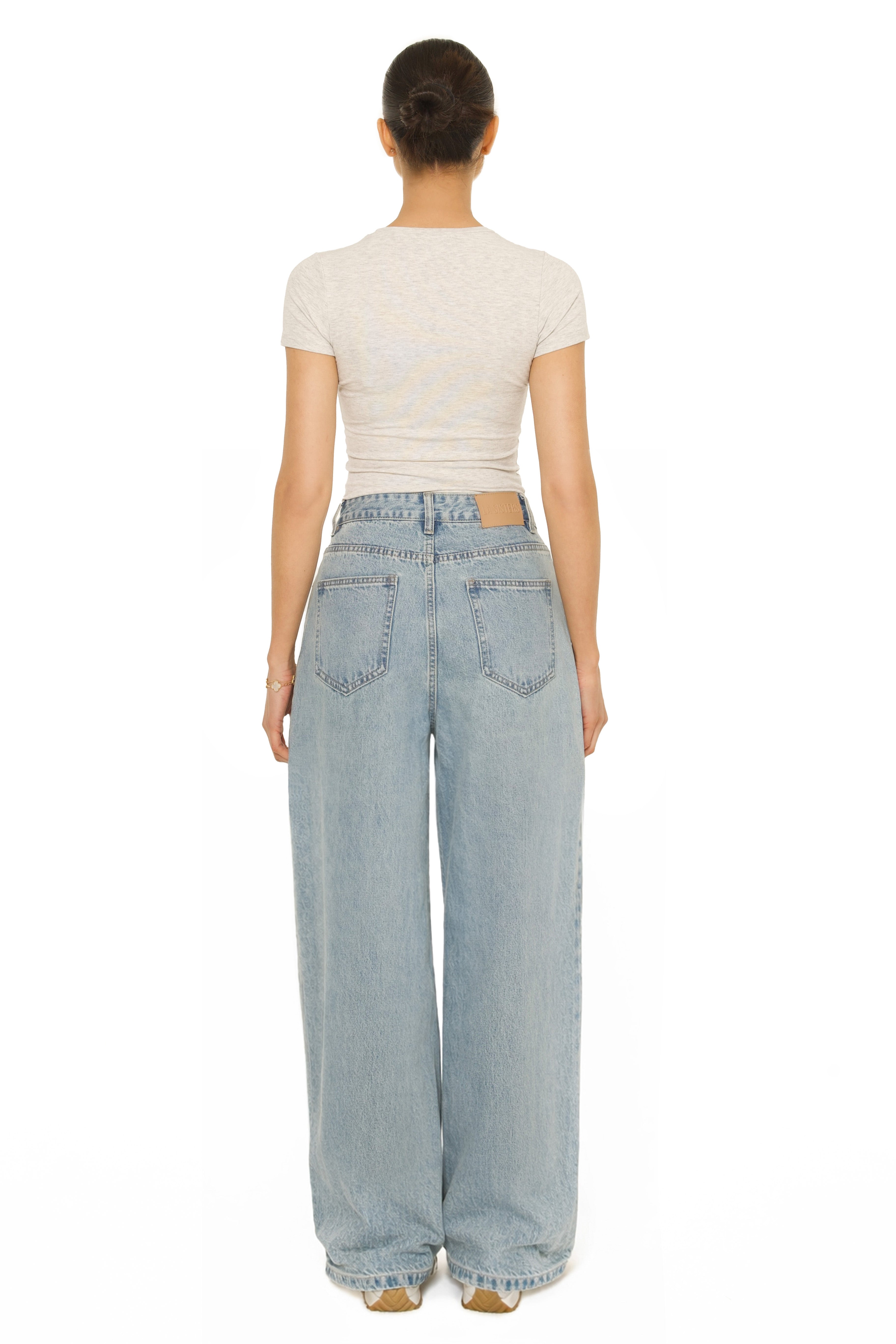 Fold Over Jeans Light blue