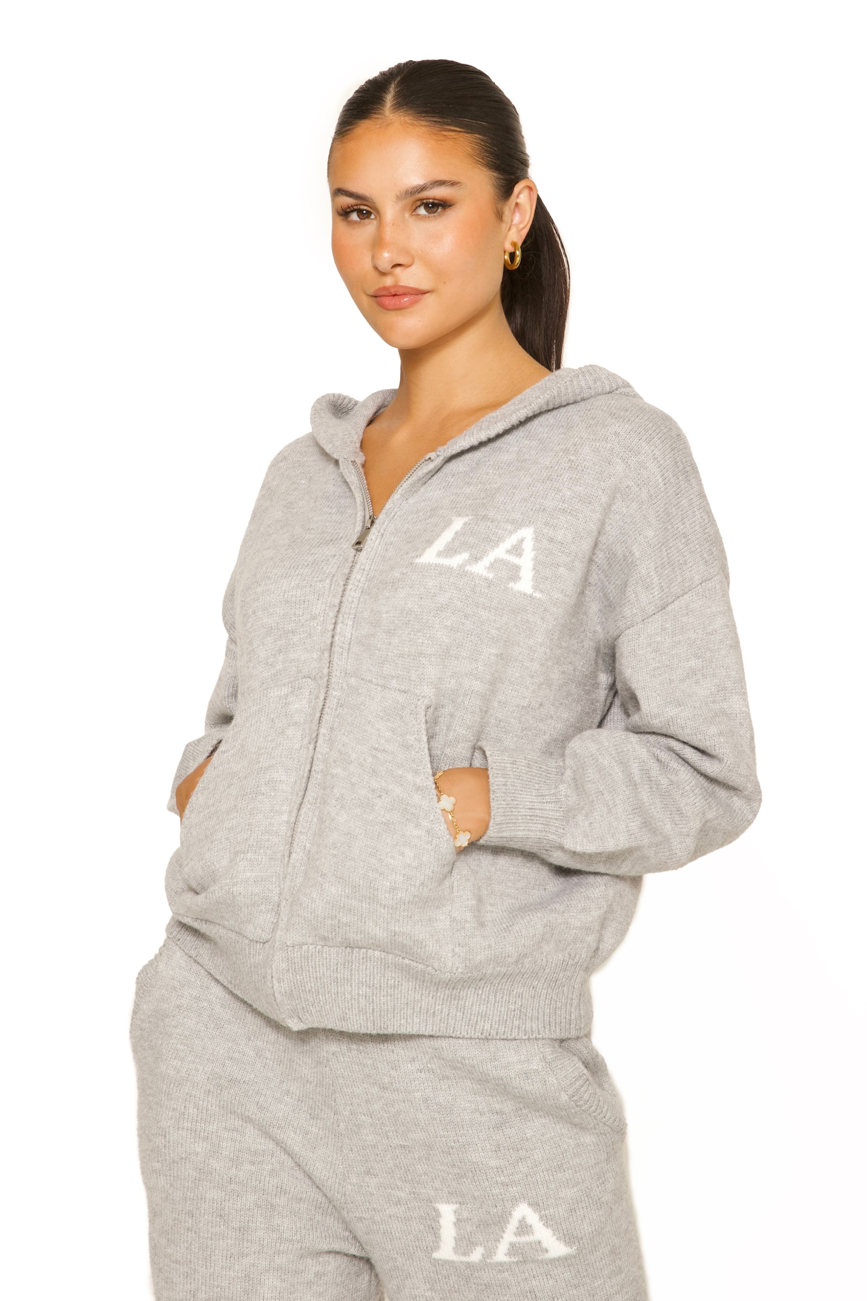 Knitted LA Tracksuit Grey